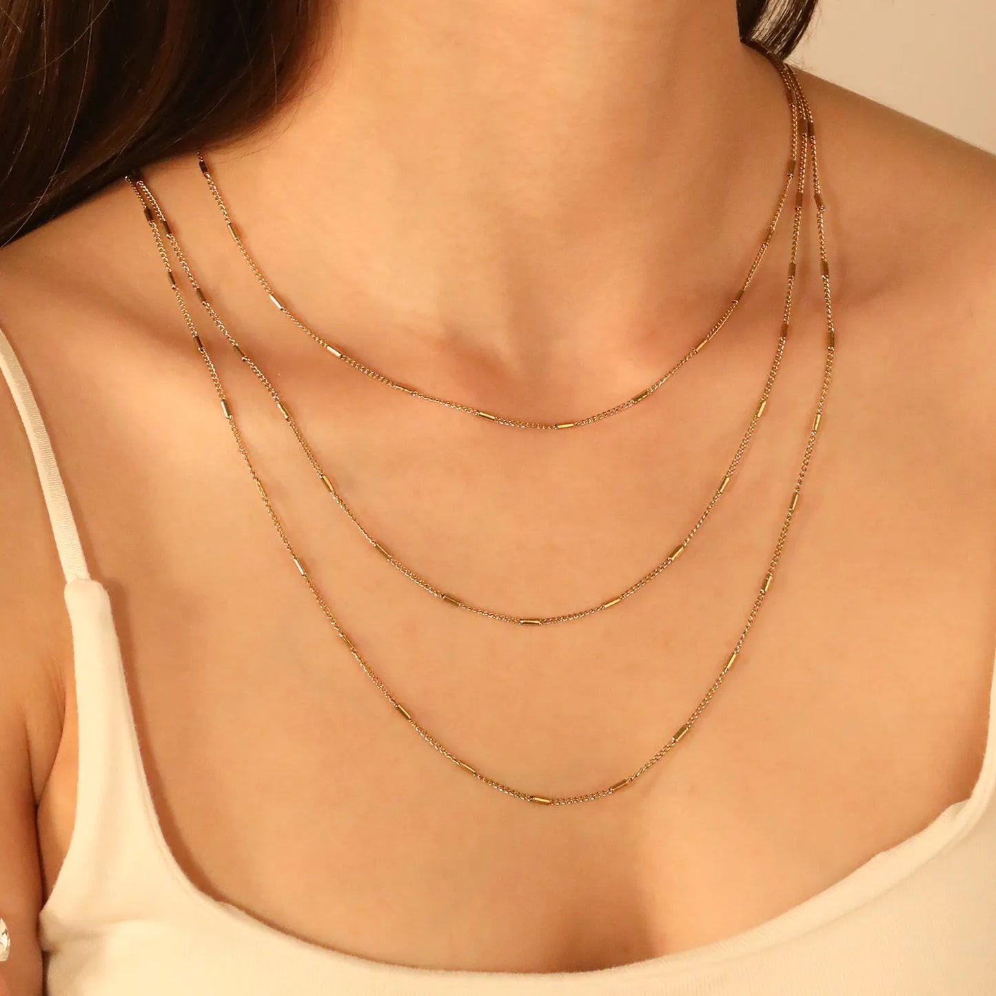 ✨ 50+60+70cm Extended layering PVD 18k gold Stainless Steel Chain Necklace Wholesale (MOQ 12+) | Durable Jewelry Chains 🌍 | Box/Cable/Rope/Franco Links