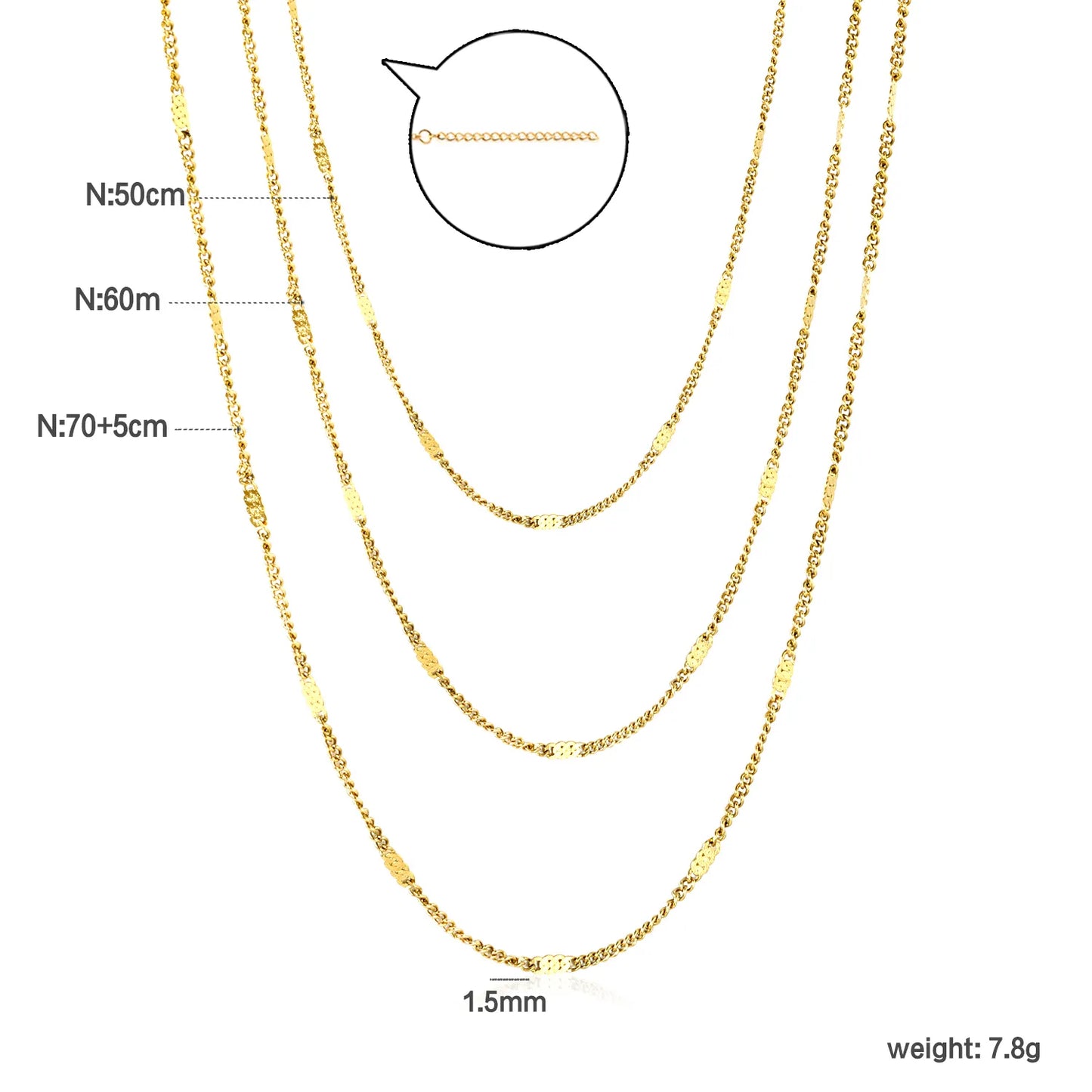 ✨ PVD 18k gold Width 1.5mm Stainless Steel Chain Necklace Wholesale (MOQ 12+) | Durable Jewelry Chains 🌍 | Box/Cable/Rope/Franco Links