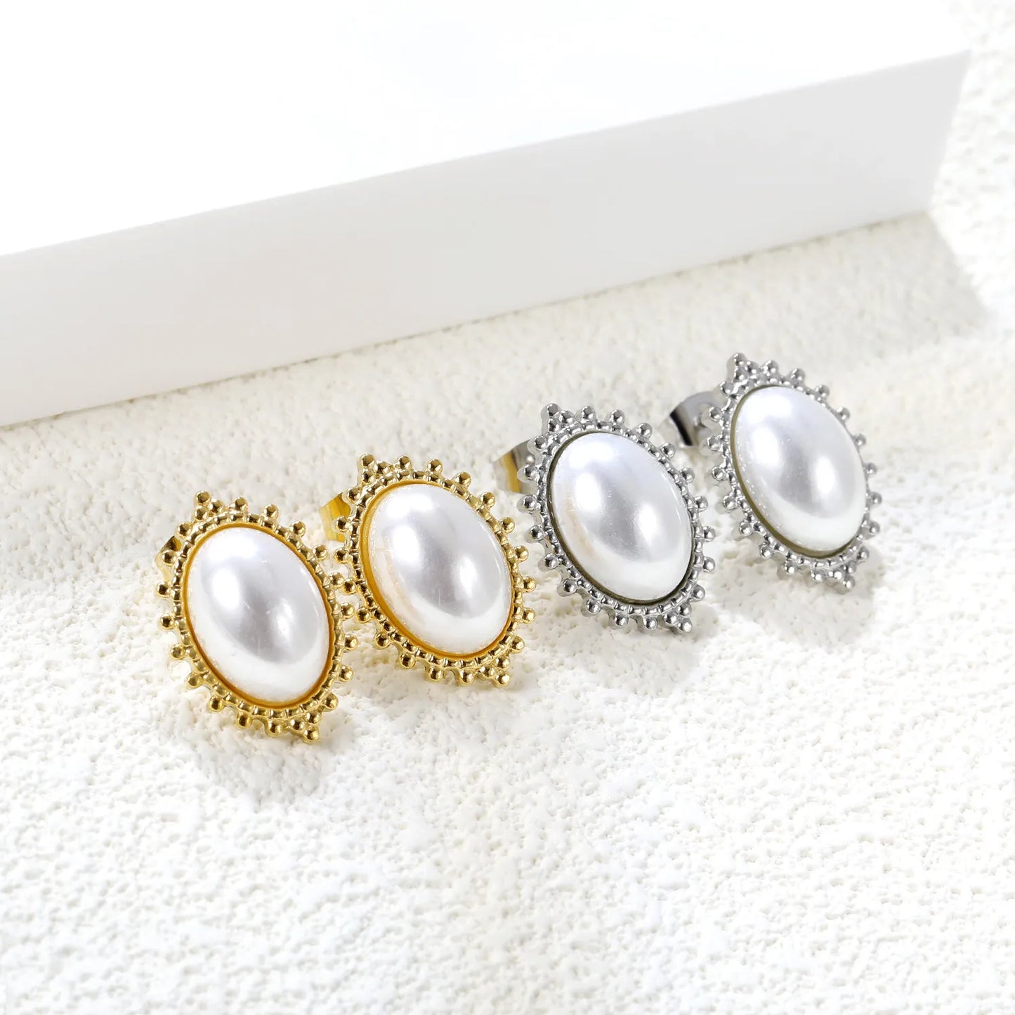 ✨ 18K Gold-Plated Pearl Earrings Wholesale (MOQ 12+) | Stainless Steel Hypoallergenic 🌍 | Fake Pearl Studs & Dangles