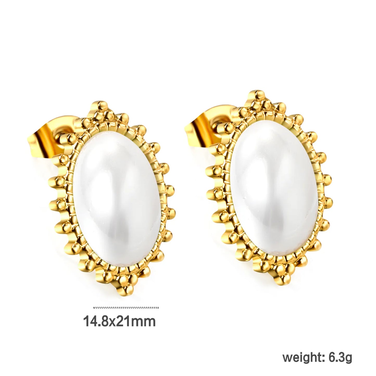 ✨ 18K Gold-Plated Pearl Earrings Wholesale (MOQ 12+) | Stainless Steel Hypoallergenic 🌍 | Fake Pearl Studs & Dangles