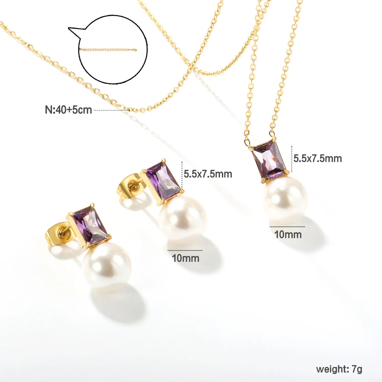 ✨💎 18K Gold Zircon Jewelry Set Wholesale (MOQ 12+) | Stainless Steel Necklace & Earrings 🌍 | Hypoallergenic Luxury Gift Set