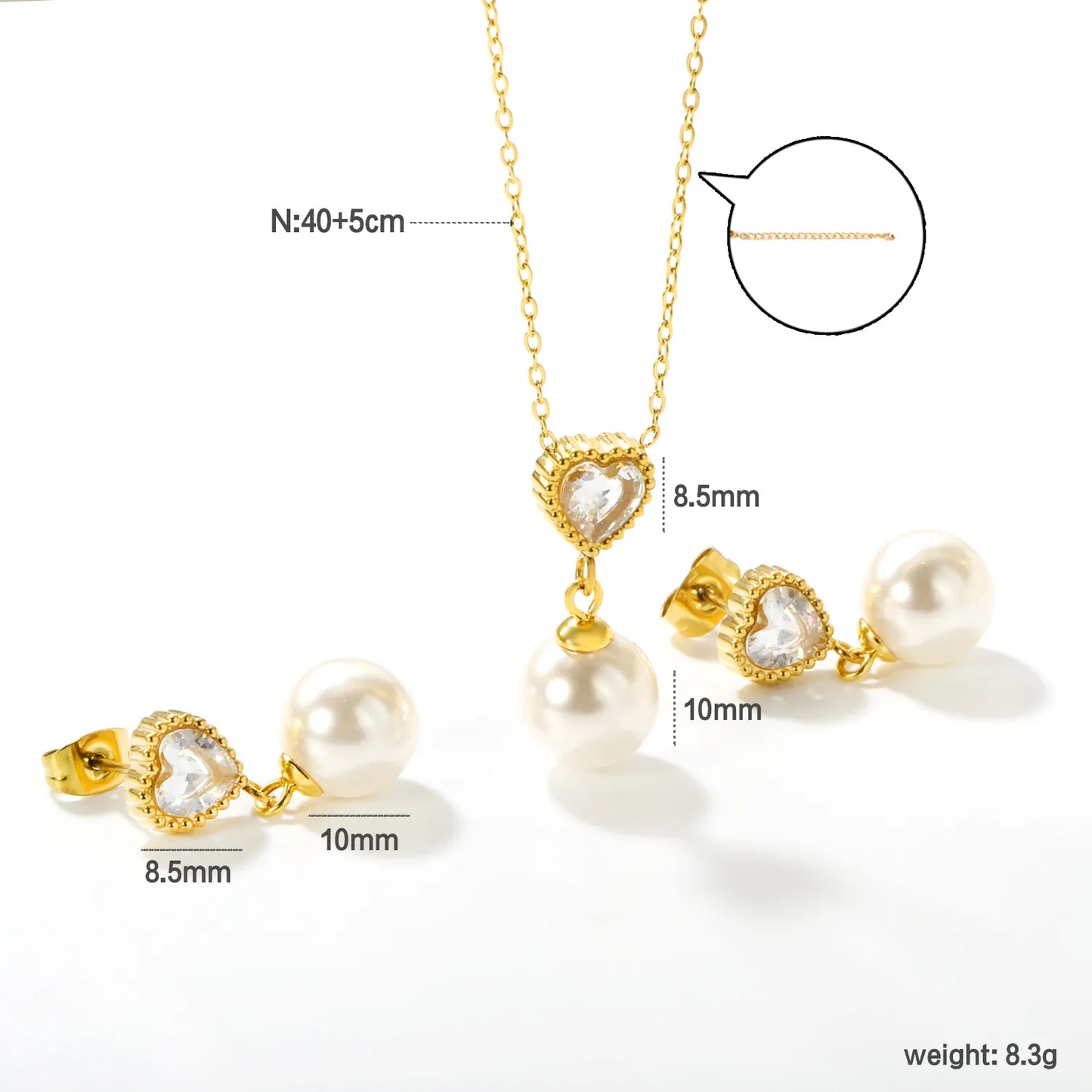 ✨💎 18K Gold Zircon Jewelry Set Wholesale (MOQ 12+) | Stainless Steel Necklace & Earrings 🌍 | Hypoallergenic Luxury Gift Set