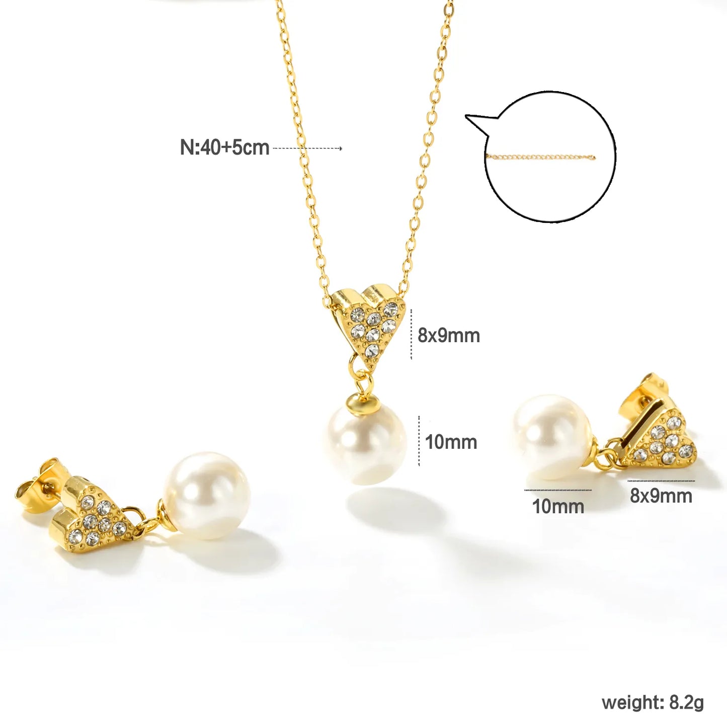 ✨💎 18K Gold Zircon Jewelry Set Wholesale (MOQ 12+) | Stainless Steel Necklace & Earrings 🌍 | Hypoallergenic Luxury Gift Set