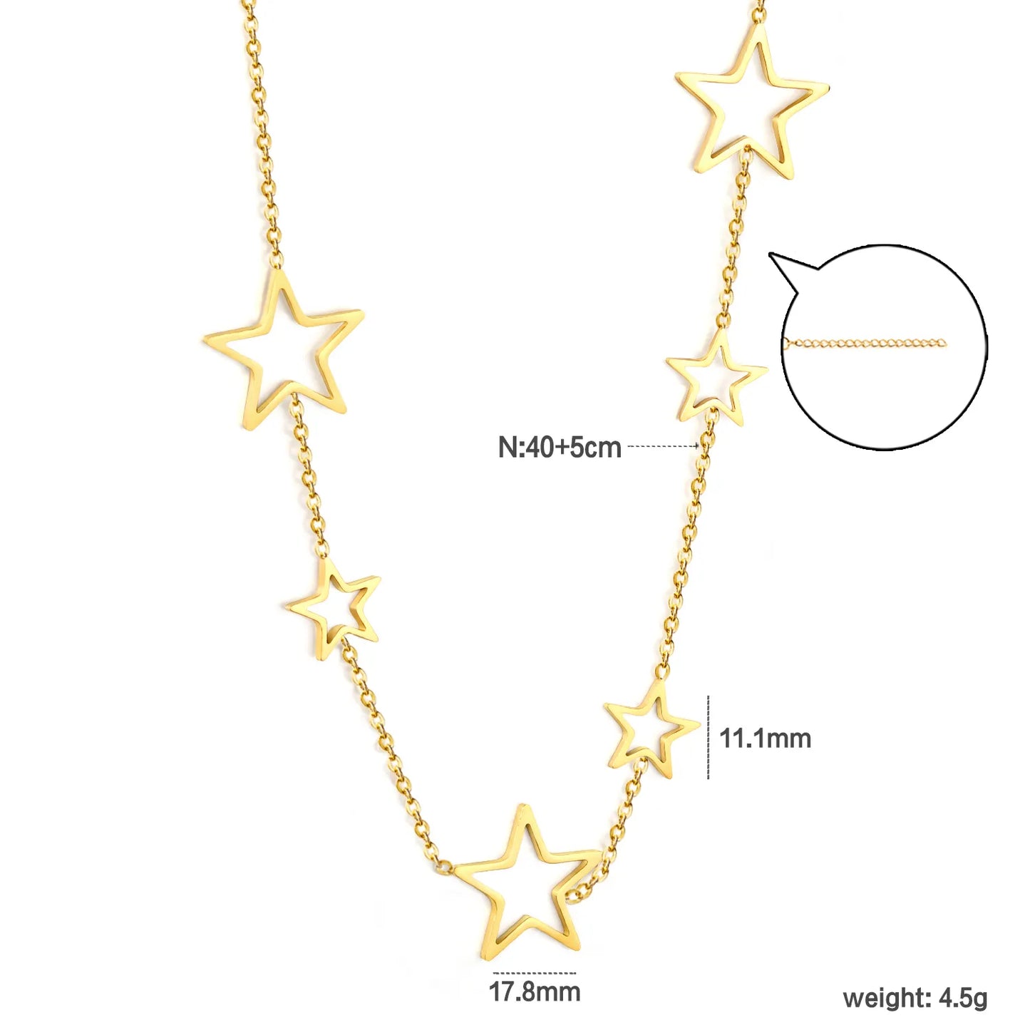 ✨ 18k gold plated Five-pointed Star Shape Stainless Steel Necklaces Wholesale (12+ Pieces) | Hypoallergenic & Tarnish-Free 🌍 | Trendy Pendants & Chains