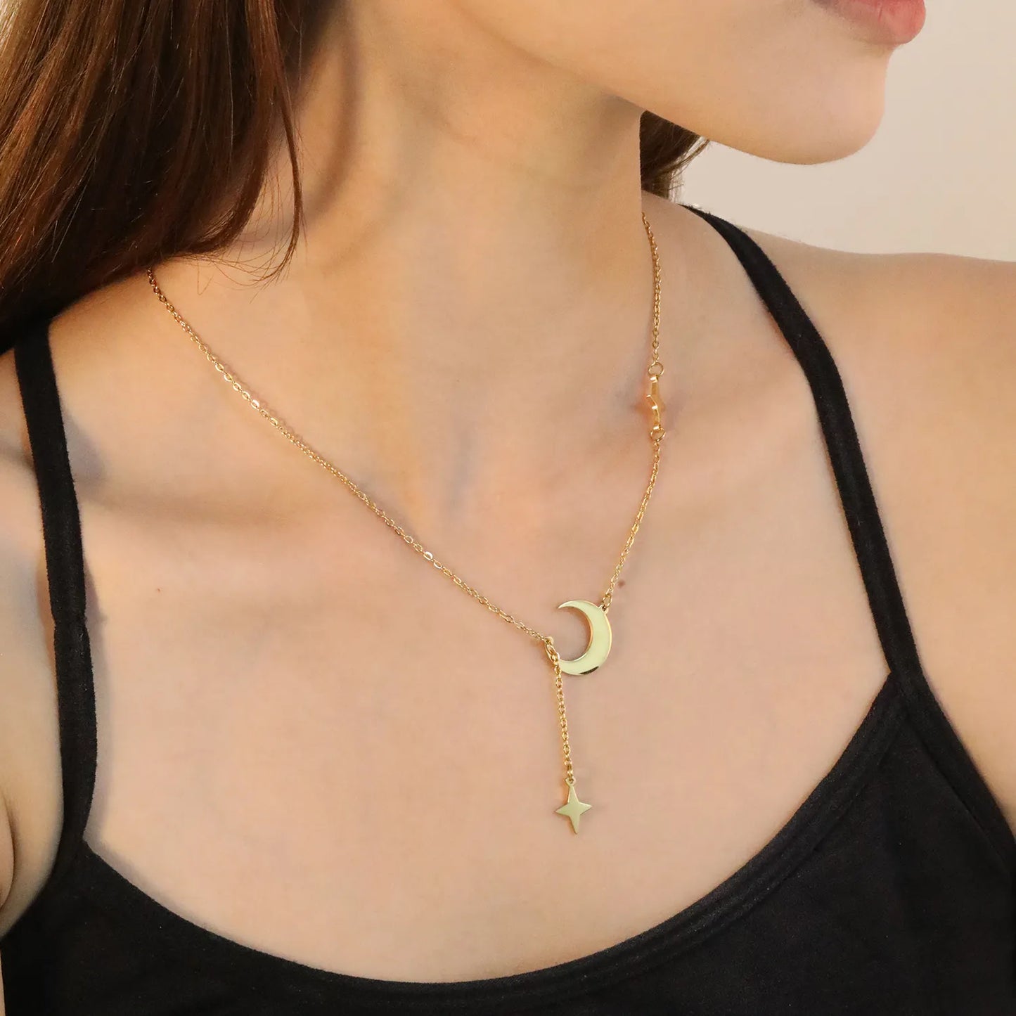 ✨ 18k gold plated Moon Shape Stainless Steel Necklaces Wholesale (12+ Pieces) | Hypoallergenic & Tarnish-Free 🌍 | Trendy Pendants & Chains