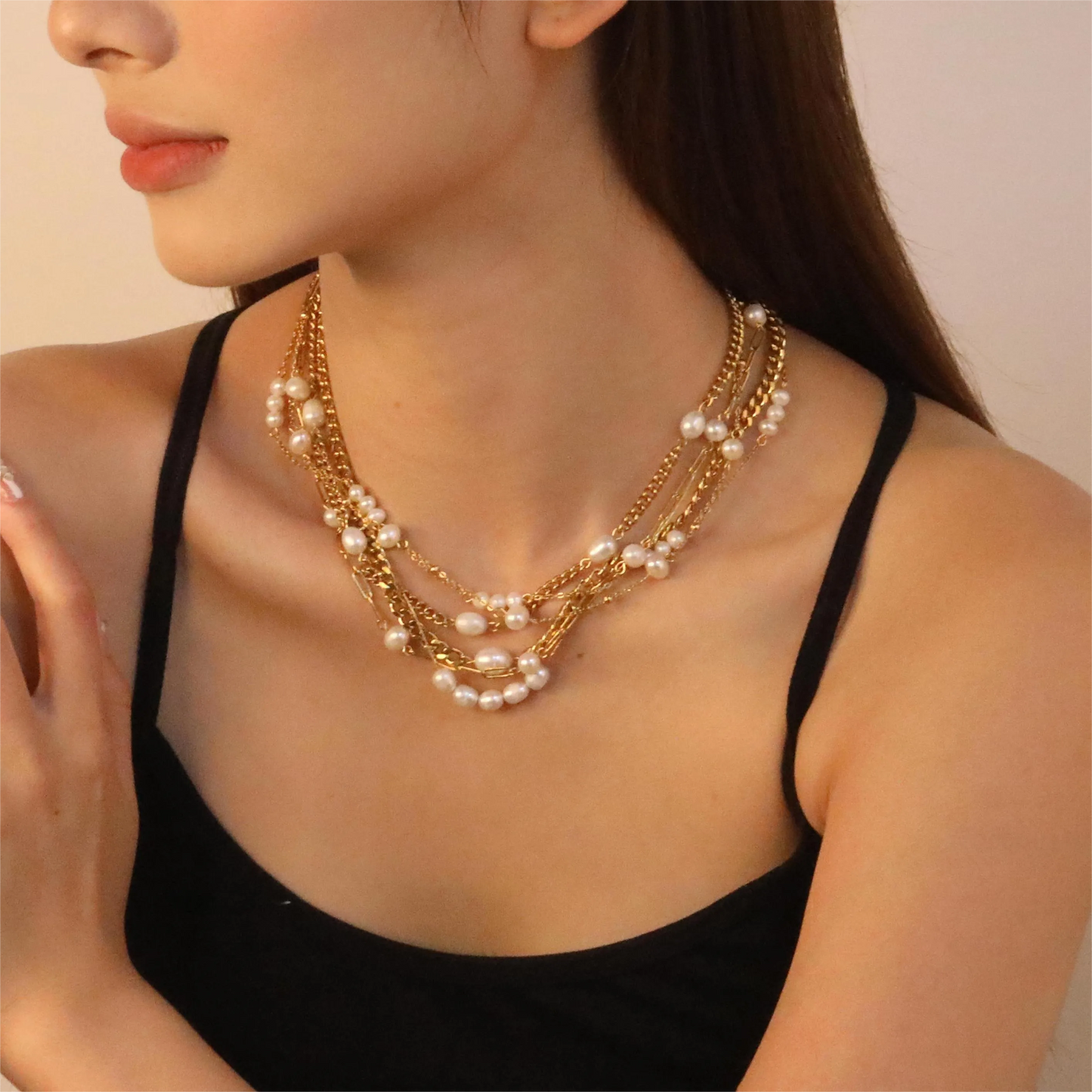 ✨ 18k gold plated Pearl Stainless Steel Necklaces Wholesale (12+ Pieces) | Hypoallergenic & Tarnish-Free 🌍 | Trendy Pendants & Chains
