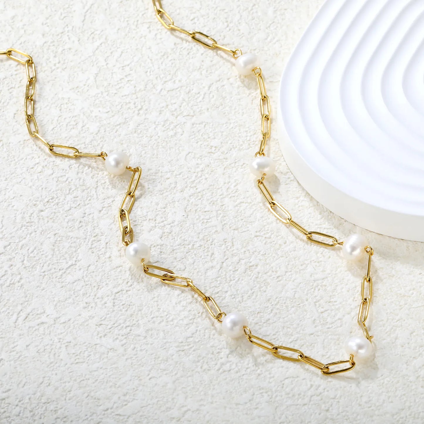 ✨ Wholesale Pearl Necklace Set | 5-8mm Freshwater Pearls | Gold Chain + Cross Charm