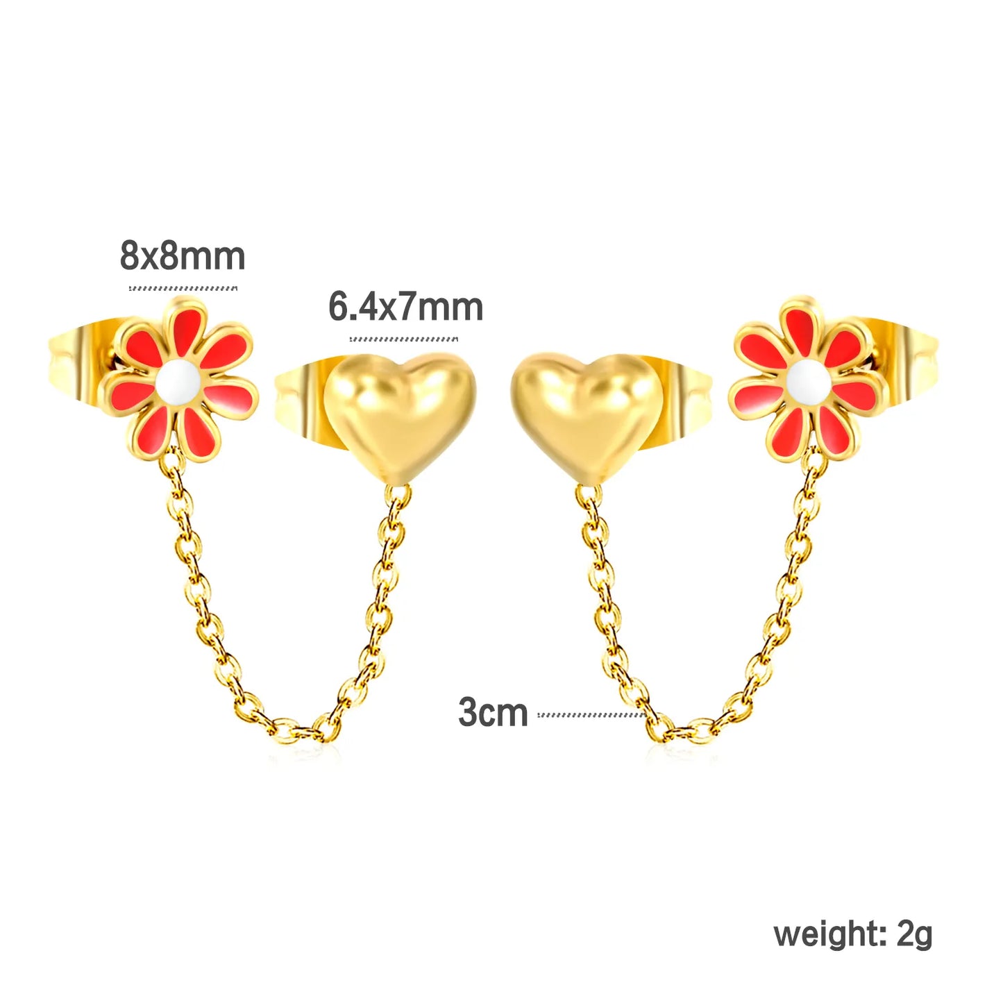 Wholesale 18k Gold Plated Daisy shape Stainless Steel Hypoallergenic Drop Earrings – Bulk Wholesale (12+ Pairs) 🌍 EU/US Supplier Trendy & Durable