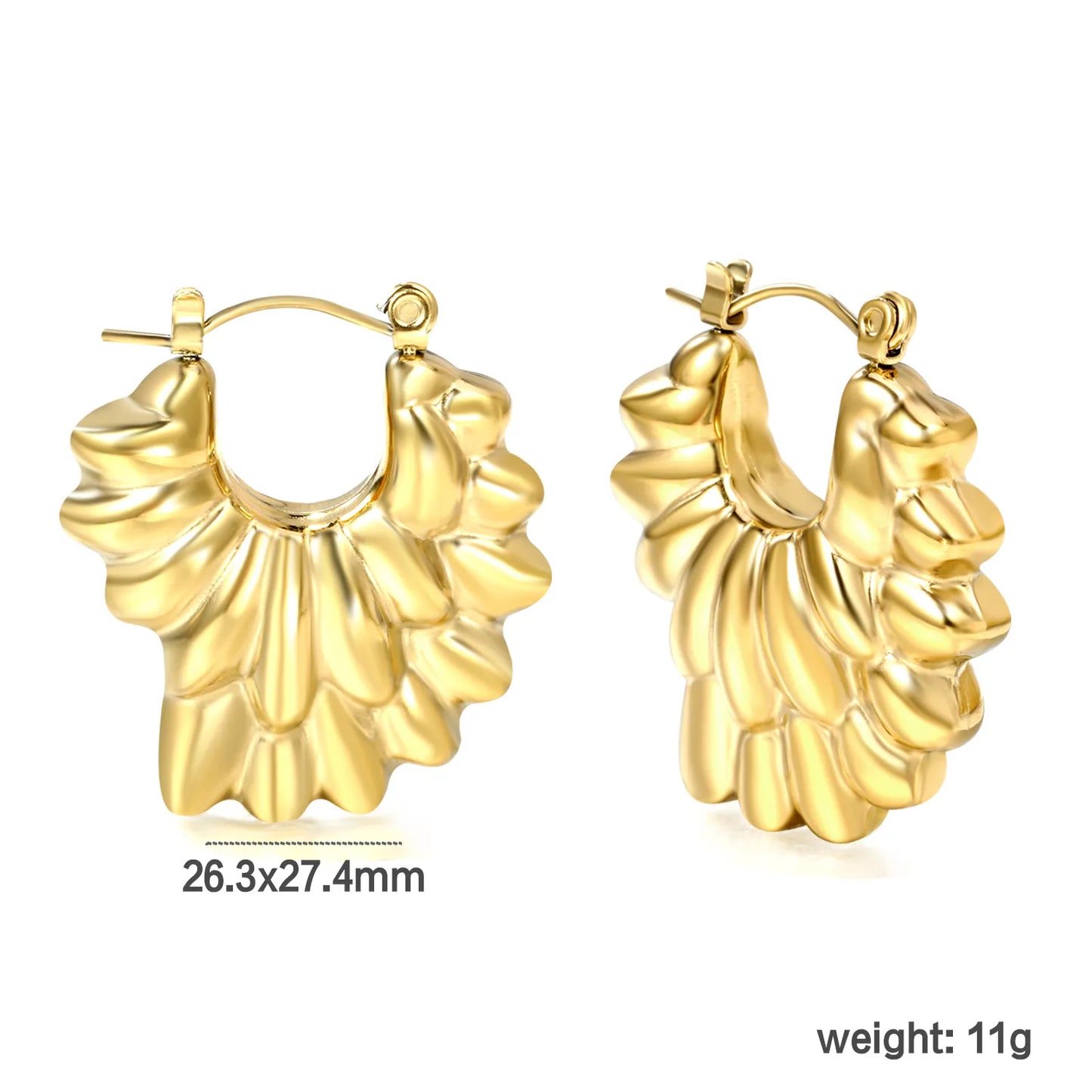Wholesale PVD 18k Gold Stainless Steel Hoop Earrings Women Punk Hip Pop Pendant