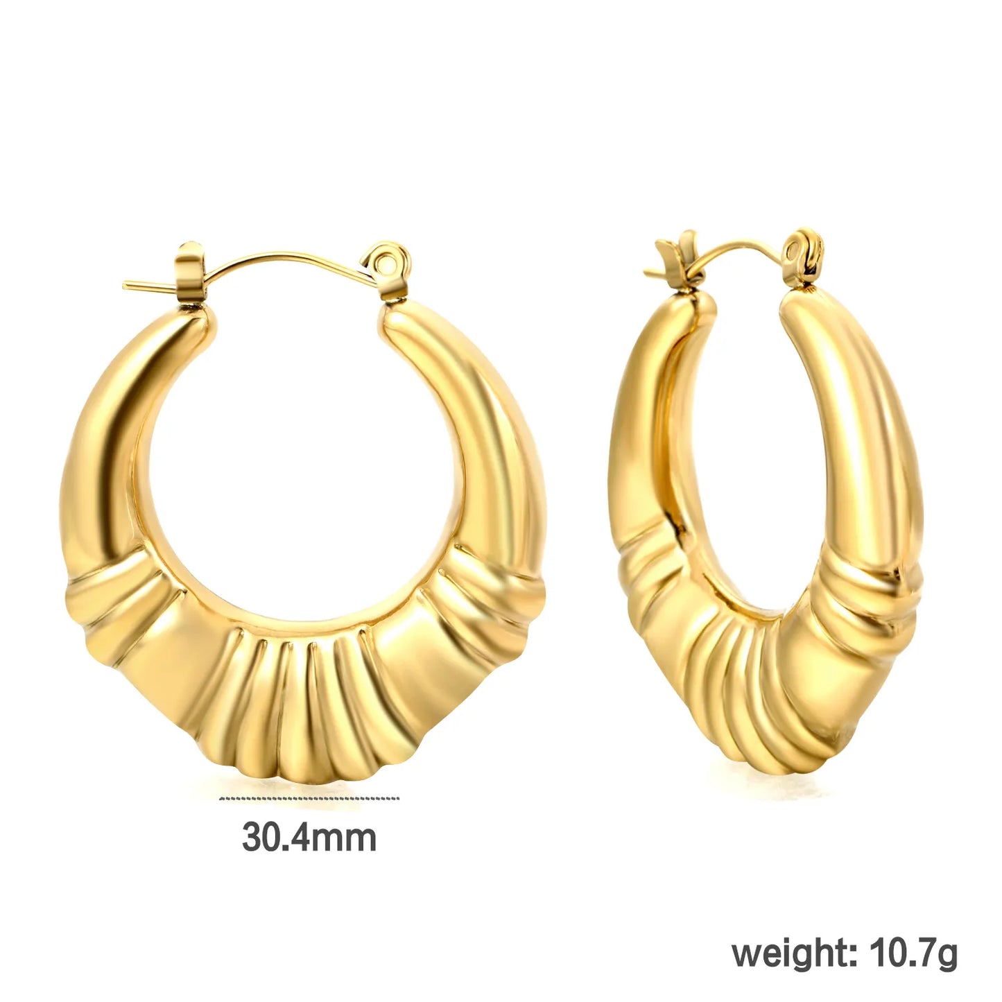 Wholesale PVD 18k Gold Stainless Steel Hoop Earrings Women Punk Hip Pop Pendant