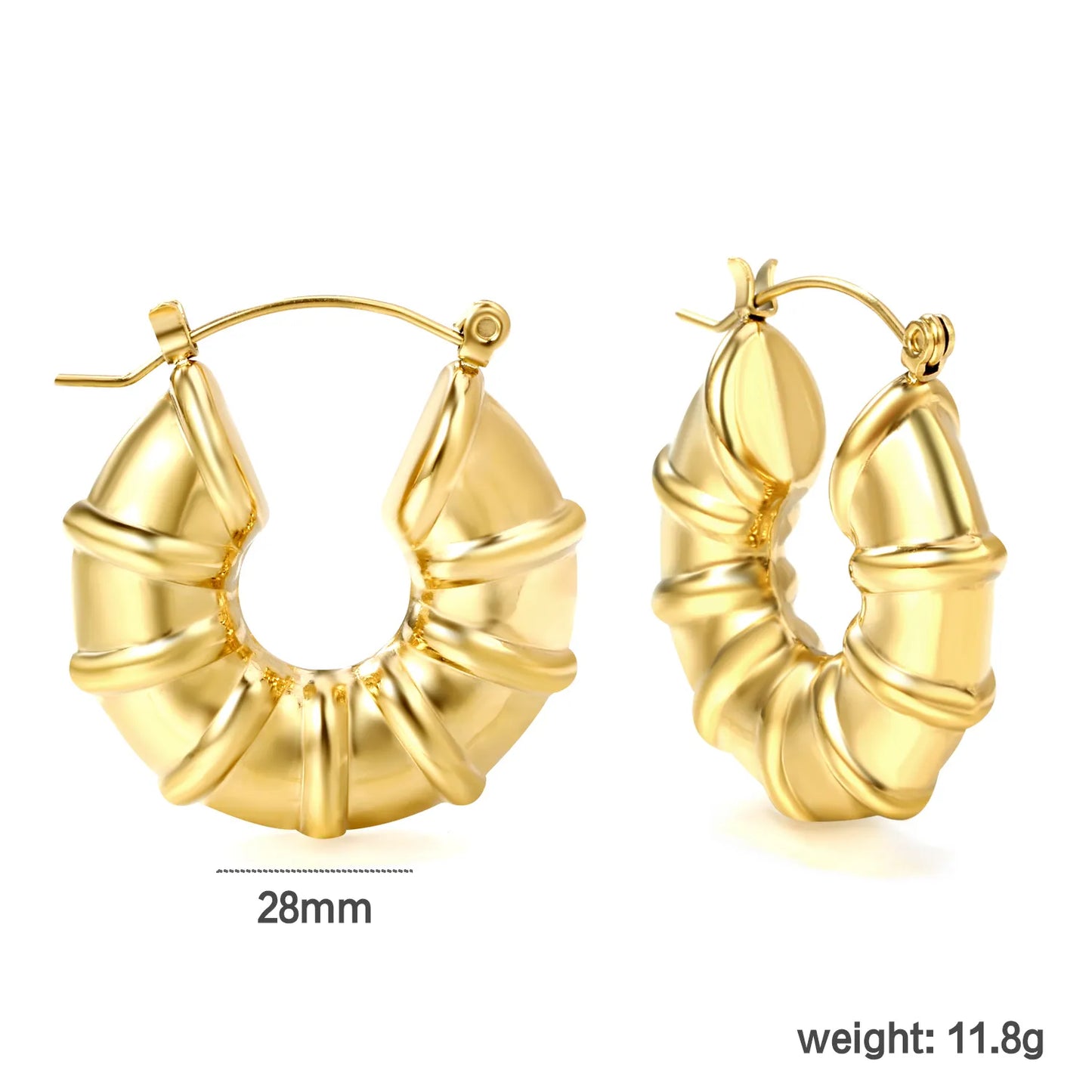 Wholesale PVD 18k Gold Stainless Steel Hoop Earrings Women Punk Hip Pop Pendant