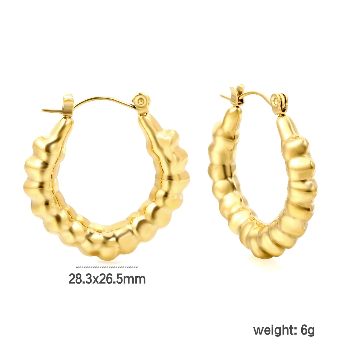Wholesale PVD 18k Gold Stainless Steel Hoop Earrings Women Punk Hip Pop Pendant