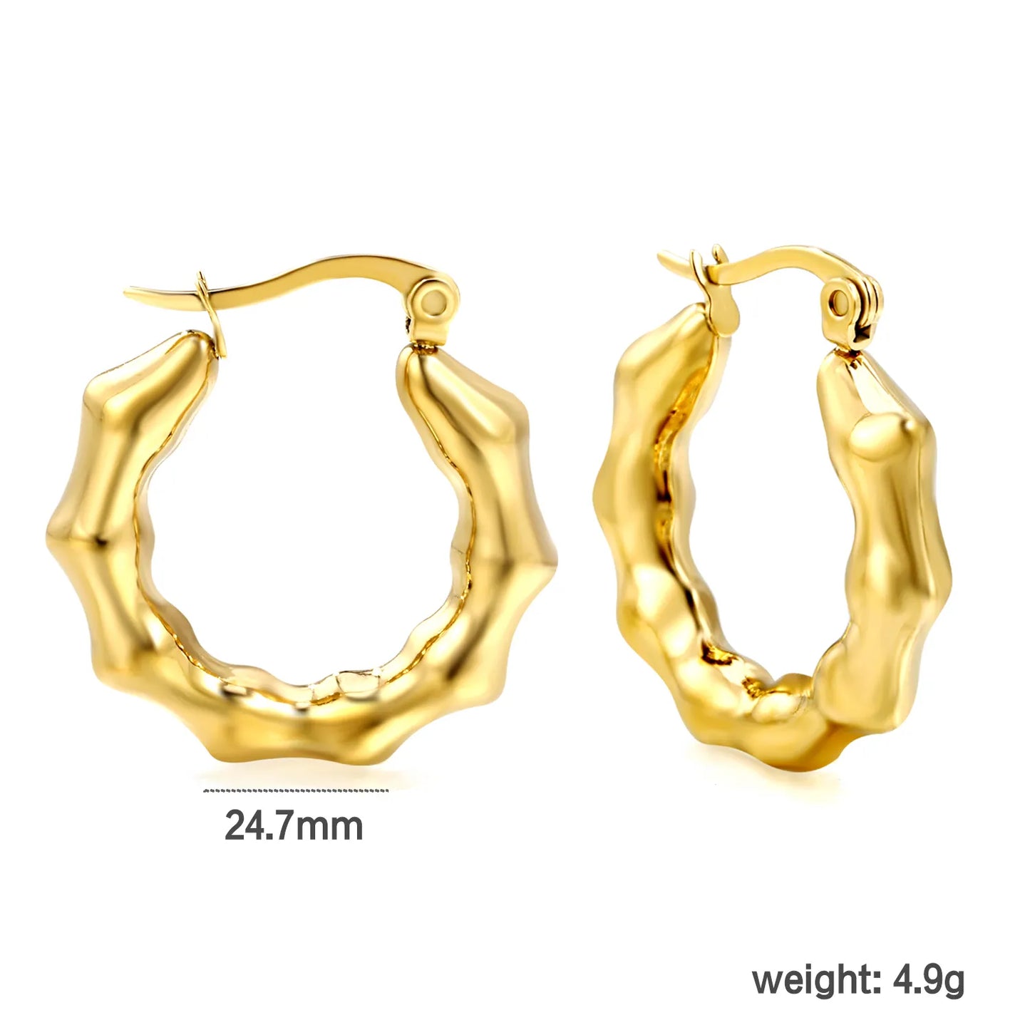 Wholesale PVD 18k Gold Stainless Steel Hoop Earrings Women Punk Hip Pop Pendant