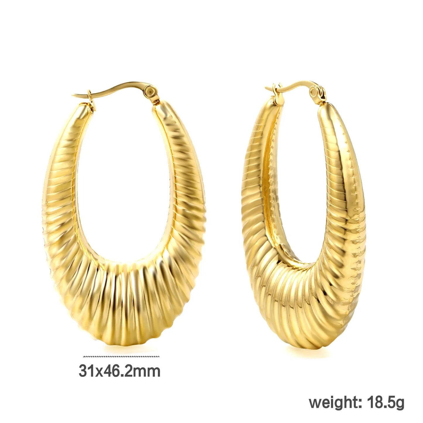 Wholesale PVD 18k Gold Stainless Steel Hoop Earrings Women Punk Hip Pop Pendant