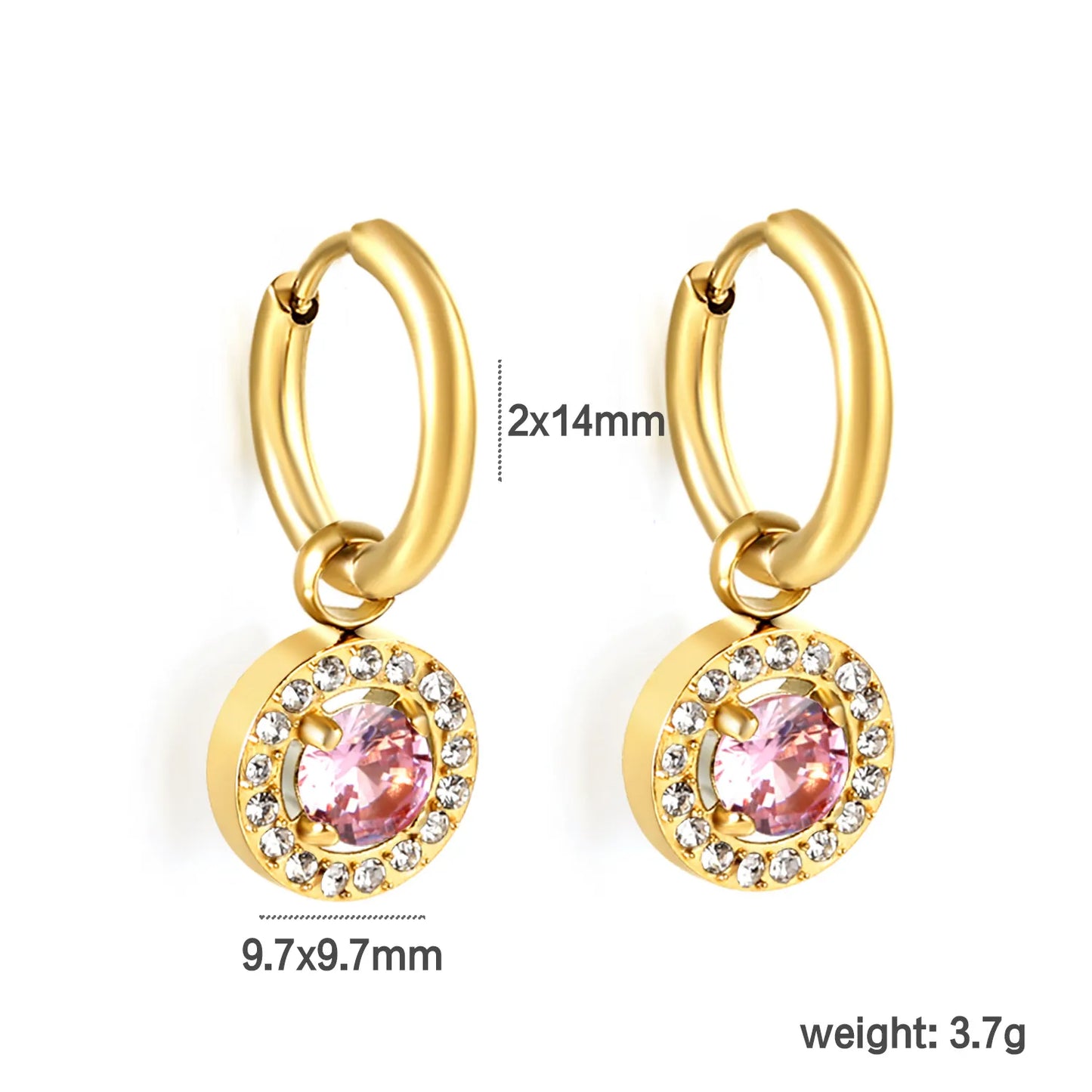 2*10mm I.D. earrings+11.6mm round twisted edge with half tiger's eye Stainless Steel Hypoallergenic Earrings – Bulk Wholesale (12+ Pairs) 🌍 EU/US Supplier Trendy & Durable
