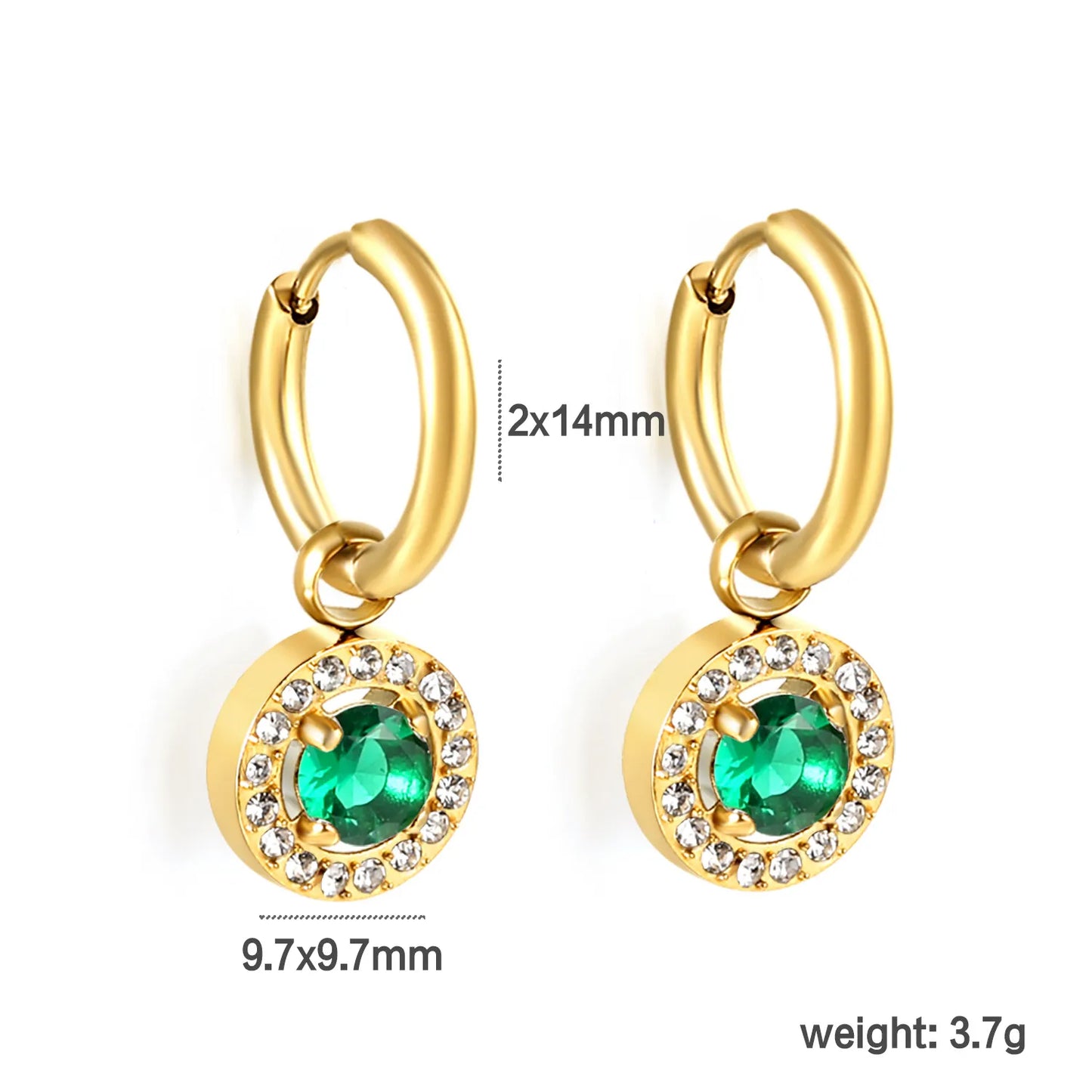 2*10mm I.D. earrings+11.6mm round twisted edge with half tiger's eye Stainless Steel Hypoallergenic Earrings – Bulk Wholesale (12+ Pairs) 🌍 EU/US Supplier Trendy & Durable