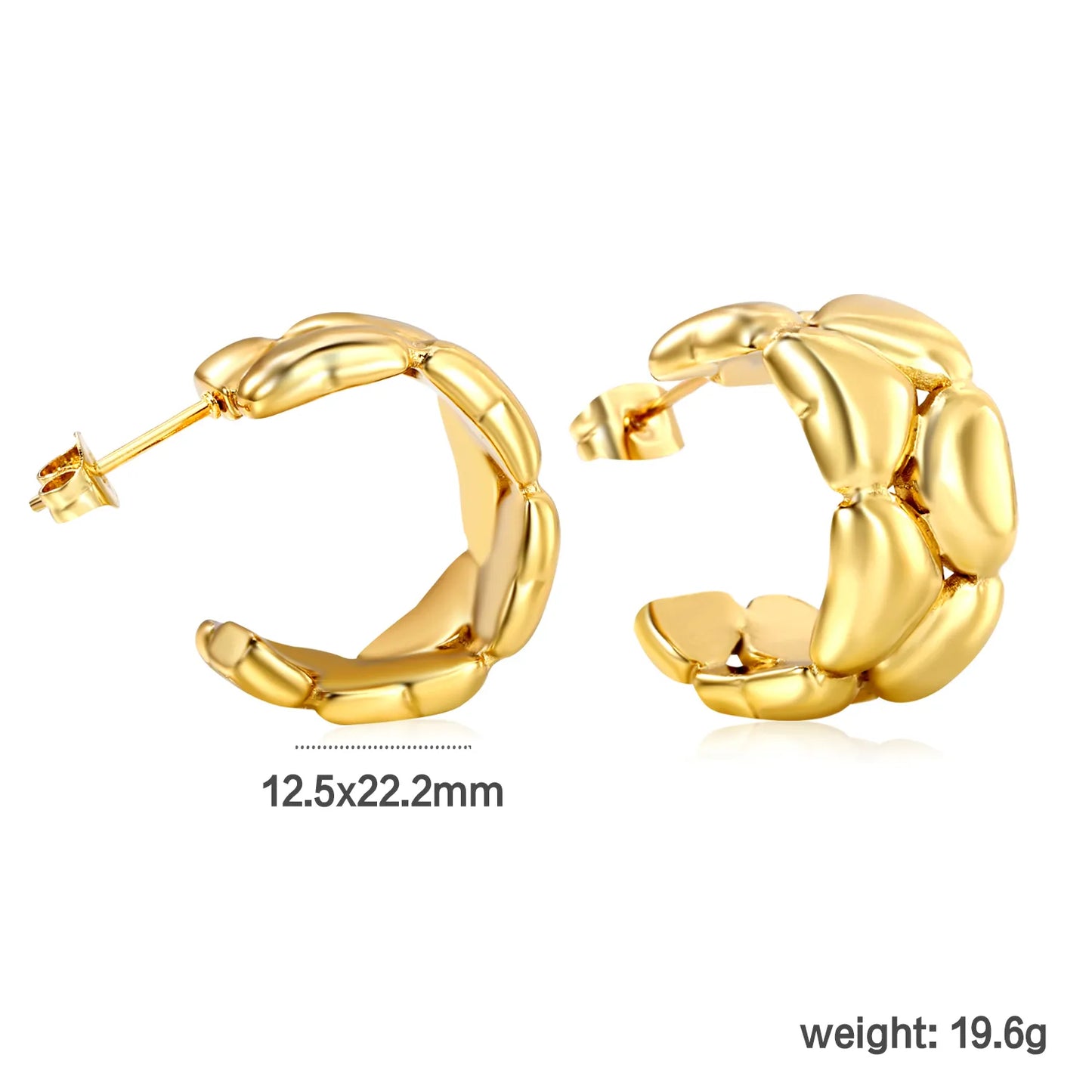 18K Gold Stainless Steel Hypoallergenic Stud Earrings – Bulk Wholesale (12+ Pairs) 🌍 EU/US Supplier Trendy & Durable