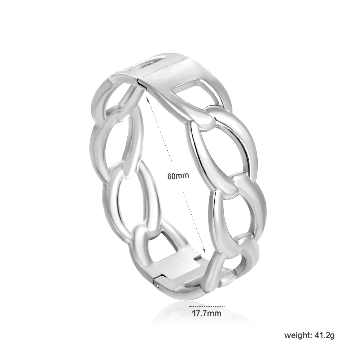 ✨ 60x17.7mm 18K Gold PVD & Silver Tone Bangle Bracelet Wholesale (MOQ 12+) | Stainless Steel 🌍 | Hypoallergenic Cuff & Chain Bangles