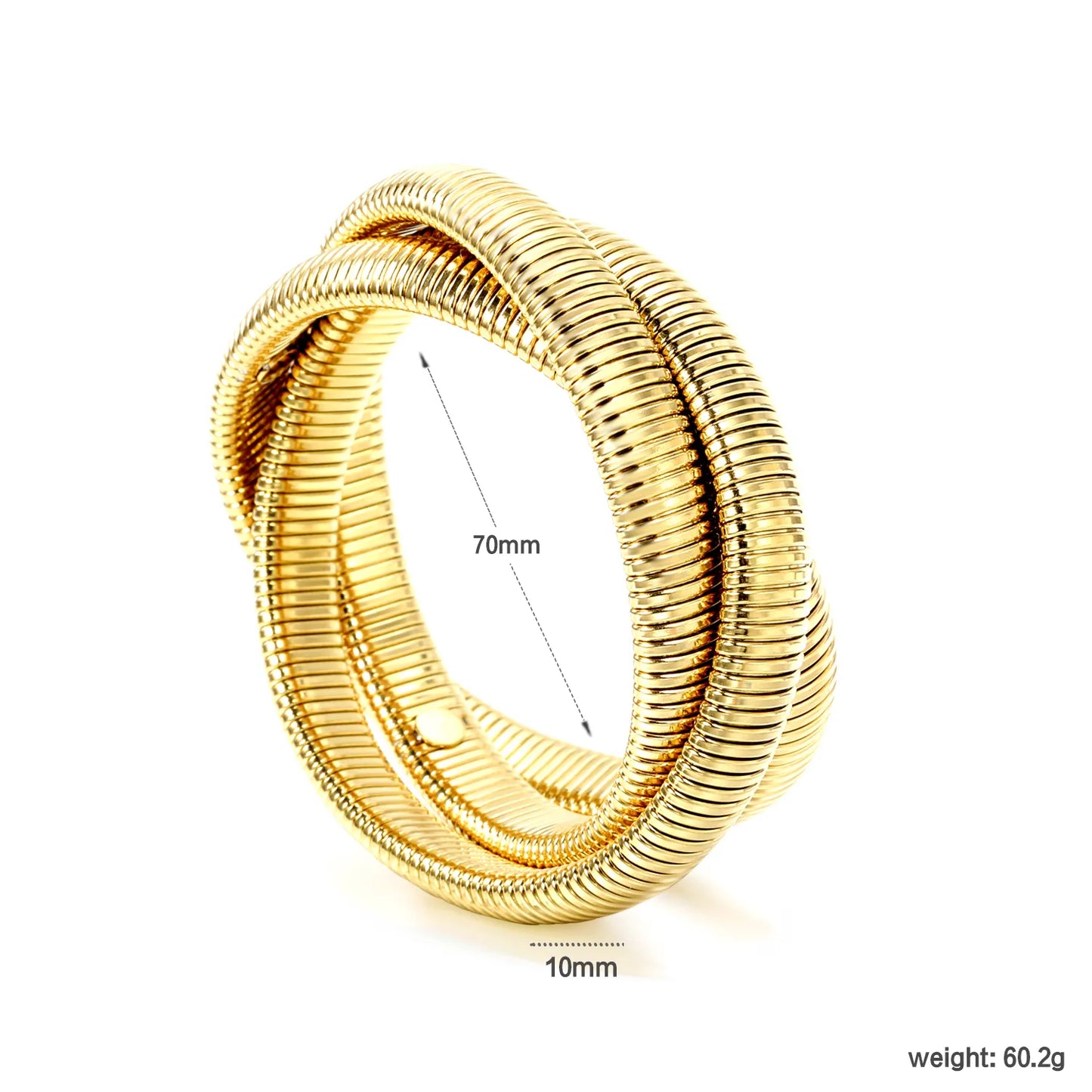 ✨ 18K Gold PVD Bangle Bracelet With Four Width Size Wholesale (MOQ 12+) | Stainless Steel 🌍 | Hypoallergenic Cuff & Chain Bangles