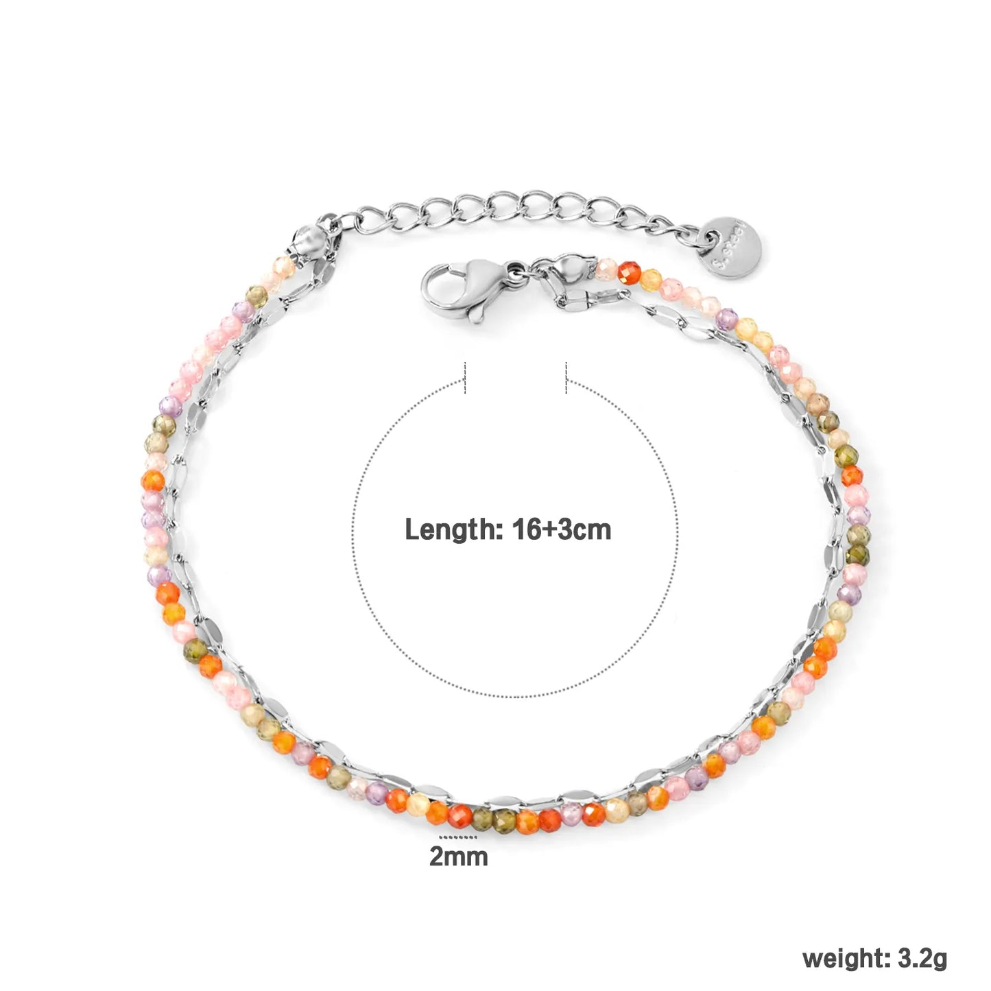 ✨ 16+3cm-20+3cm 18K Gold Plated Zircon Bracelet Wholesale (MOQ 12+) | Stainless Steel Hypoallergenic 🌍 | Dainty Chain & Charm Bracelets