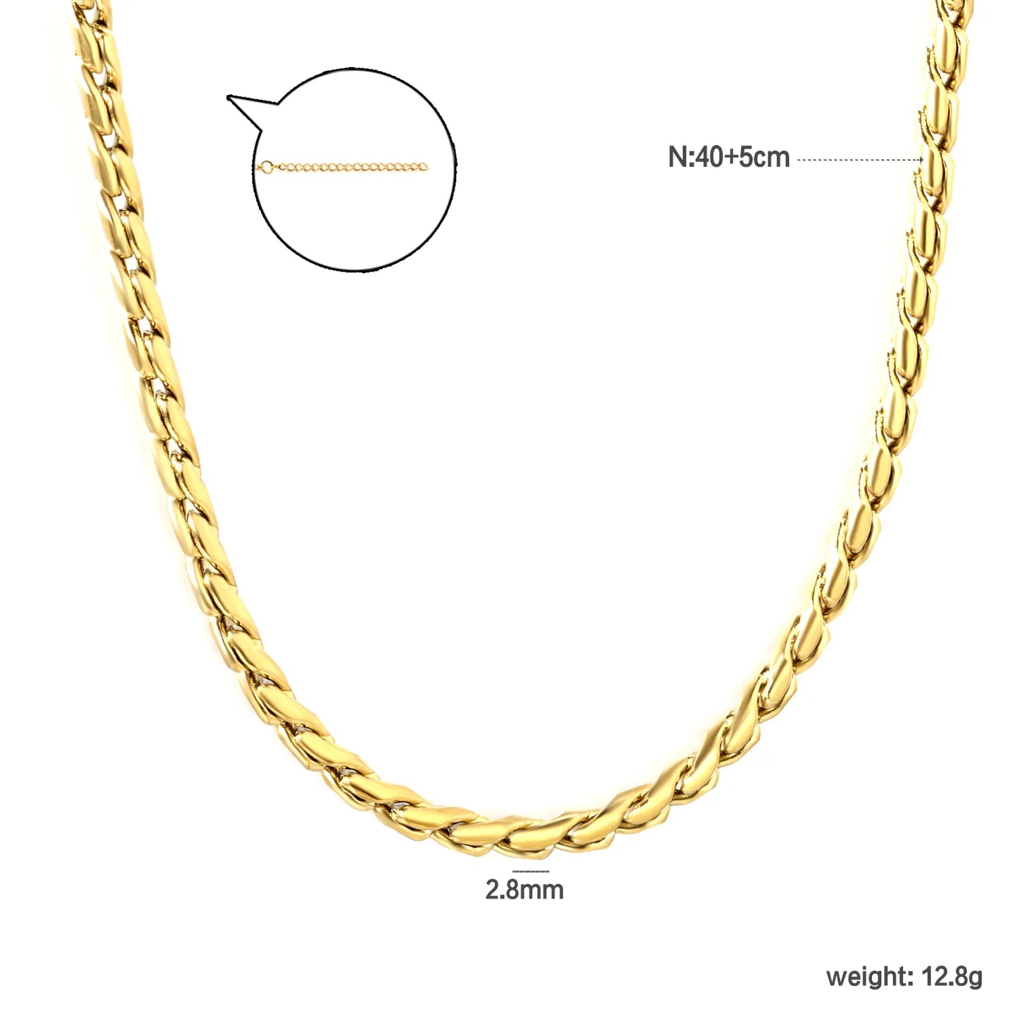 ✨ 18k gold plated Concise style Stainless Steel Chain Necklace Wholesale (MOQ 12+) | Durable Jewelry Chains 🌍 | Box/Cable/Rope/Franco Links