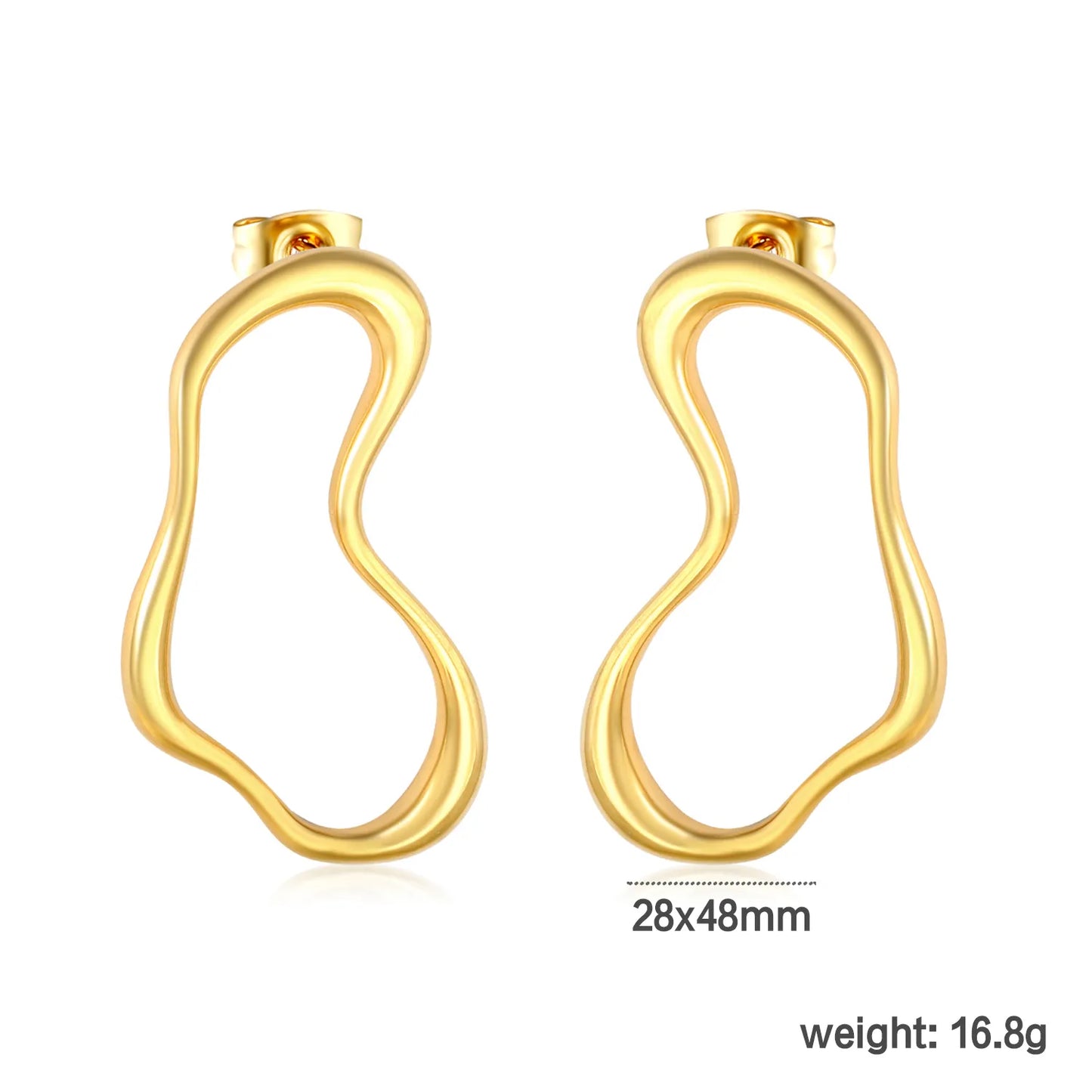 ✨ 18K Gold PVD Stud Earrings Wholesale (MOQ 12+ Pairs) | Stainless Steel Hypoallergenic 🌍 | Large 8-12mm Luxury Ear Studs