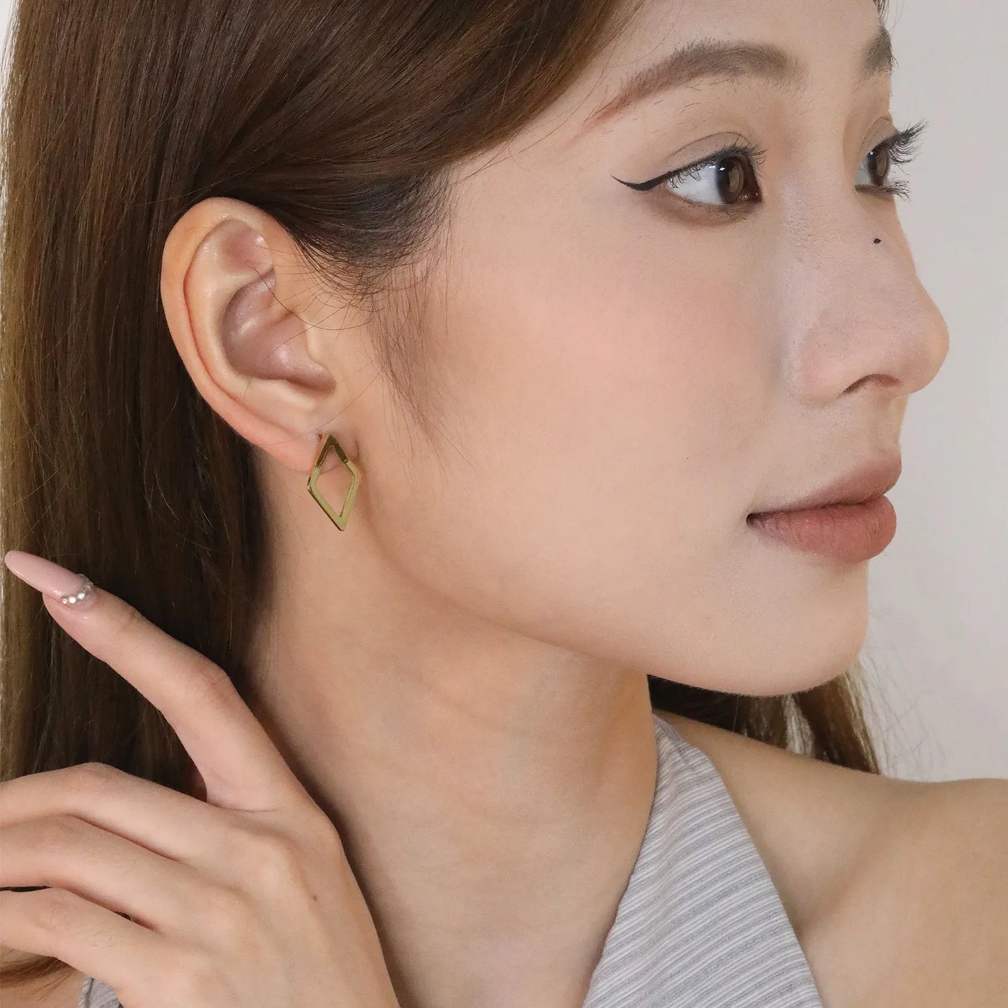 ✨ Wholesale Gold Stainless Steel Rhombus Stud Earrings | 12.5x21.2mm  Geometric Minimalist Jewelry Bulk
