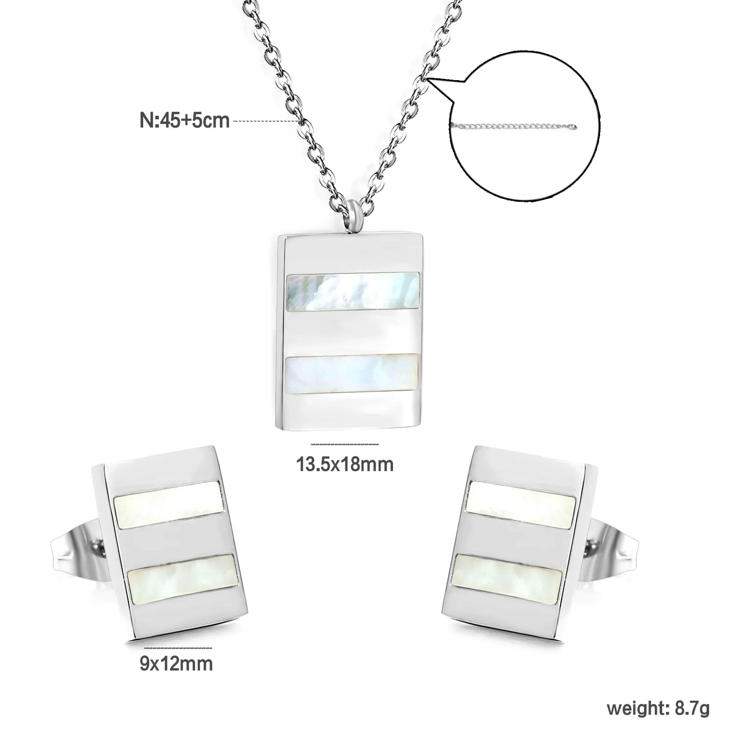 ✨ 18K Gold Plated Rectangle Jewelry Set Wholesale (MOQ 12+) | Stainless Steel Necklace & Earrings 🌍 | Hypoallergenic Luxury Gift Set