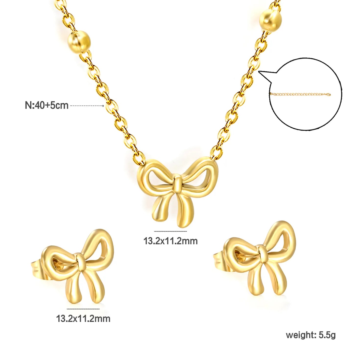 ✨ 40+5cm PVD 18K Gold Plated Jewelry Set Wholesale (MOQ 12+) | Stainless Steel Necklace & Earrings 🌍 | Hypoallergenic Luxury Gift Set