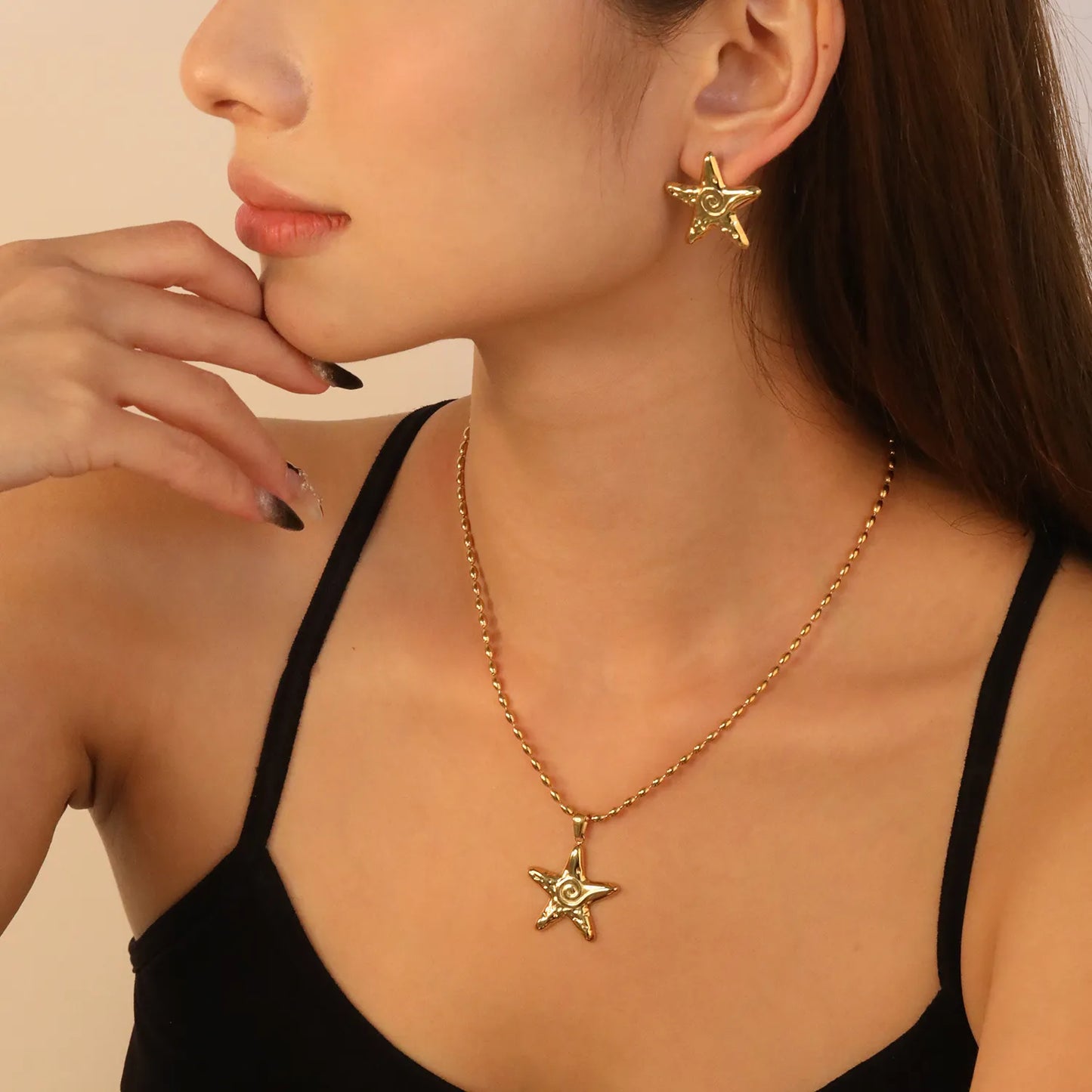 🌟🍒 18K Gold Zircon Jewelry Set Wholesale (MOQ 12+) | Stainless Steel Necklace & Earrings 🌍 | Hypoallergenic Luxury Gift Set