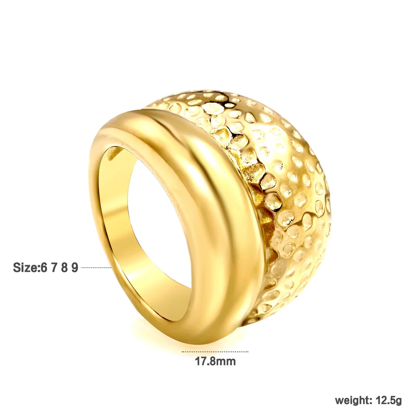 13.1mm-19.4mm 18k gold plated Stainless Steel Rings Wholesale (MOQ 12+) | Hypoallergenic Fashion Rings 🌍 | Tarnish-Free