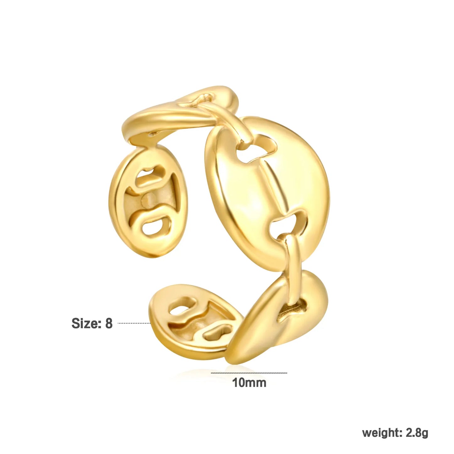PVD 18k gold Adjust Size Stainless Steel Rings Wholesale (MOQ 12+) | Hypoallergenic Fashion Rings 🌍 | Tarnish-Free