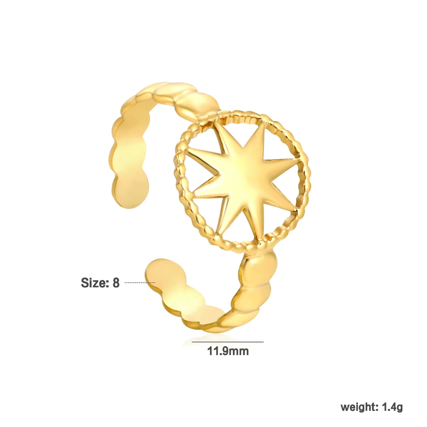 PVD 18k gold Adjust Size Stainless Steel Rings Wholesale (MOQ 12+) | Hypoallergenic Fashion Rings 🌍 | Tarnish-Free