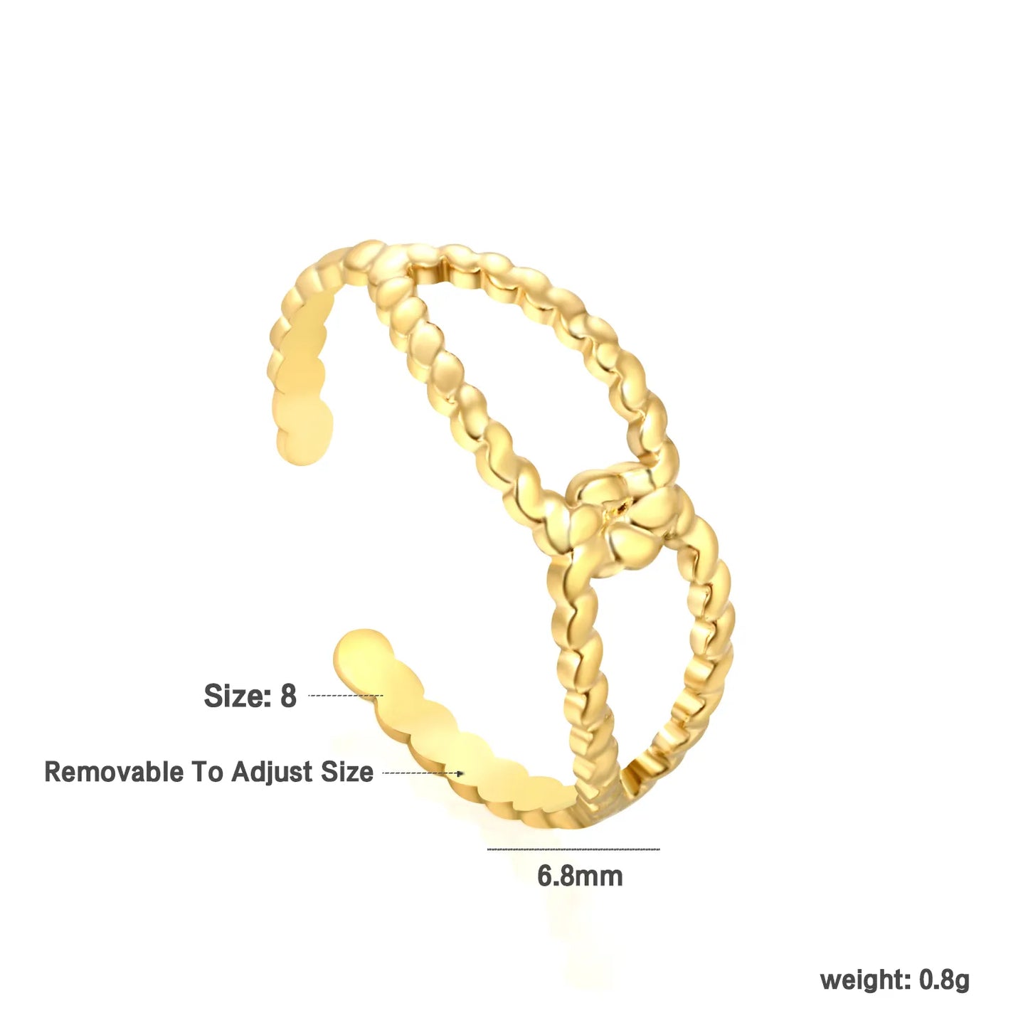 18k gold plated Adjust Size Stainless Steel Rings Wholesale (MOQ 12+) | Hypoallergenic Fashion Rings 🌍 | Tarnish-Free