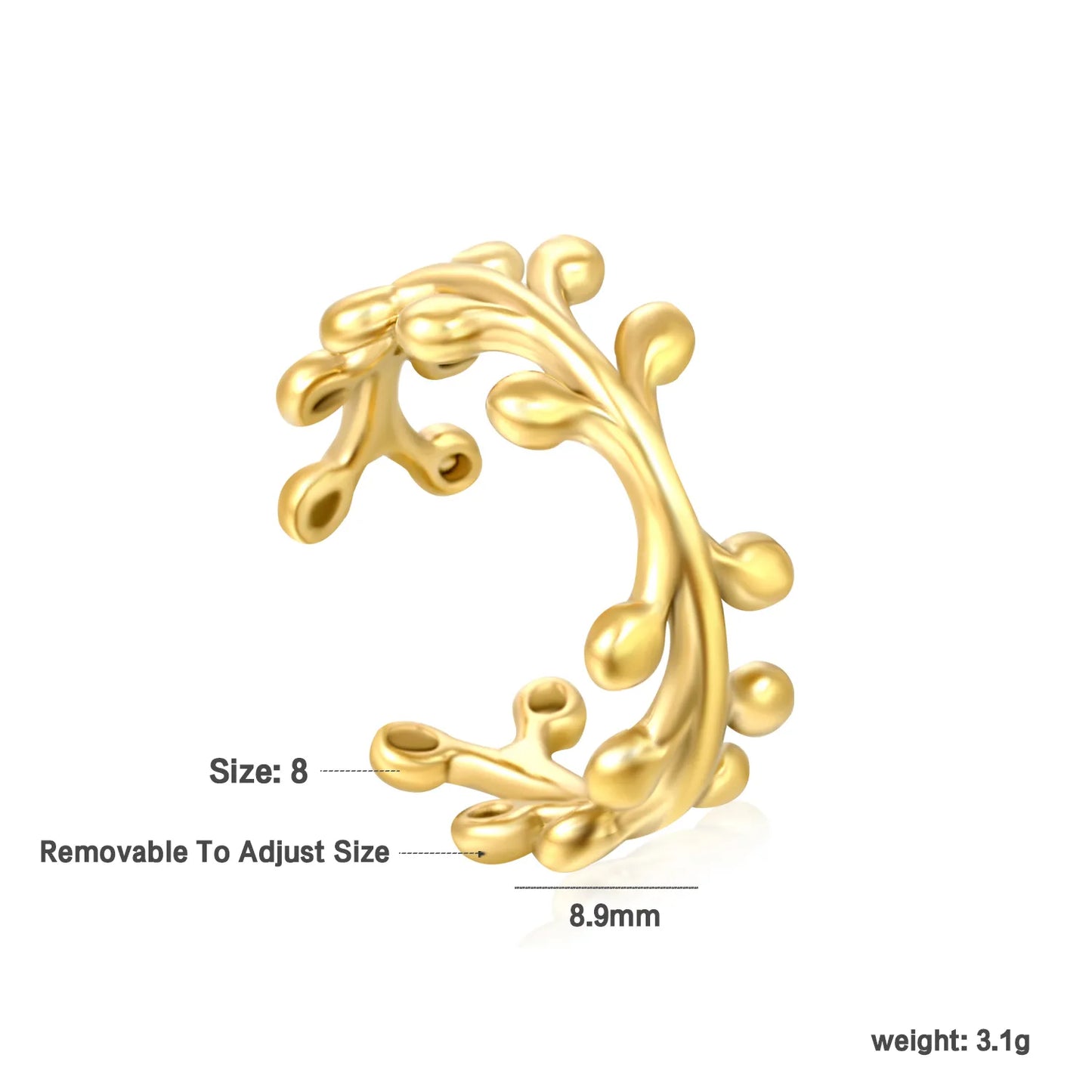 18k gold plated Adjust Size Stainless Steel Rings Wholesale (MOQ 12+) | Hypoallergenic Fashion Rings 🌍 | Tarnish-Free