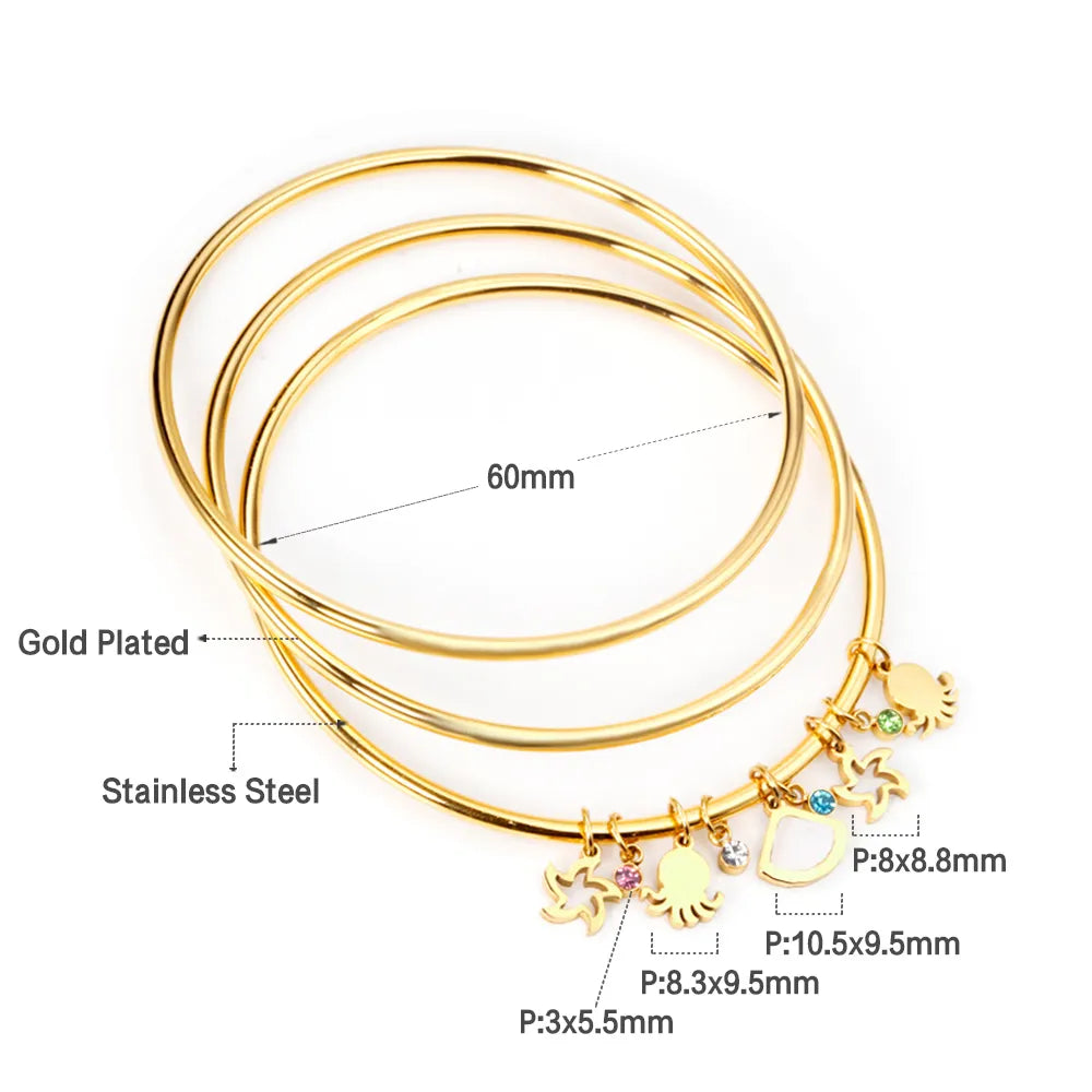✨ 18K Gold PVD Stacked wearing Bangle Bracelet Wholesale (MOQ 12+) | Stainless Steel 🌍 | Hypoallergenic Cuff & Chain Bangles