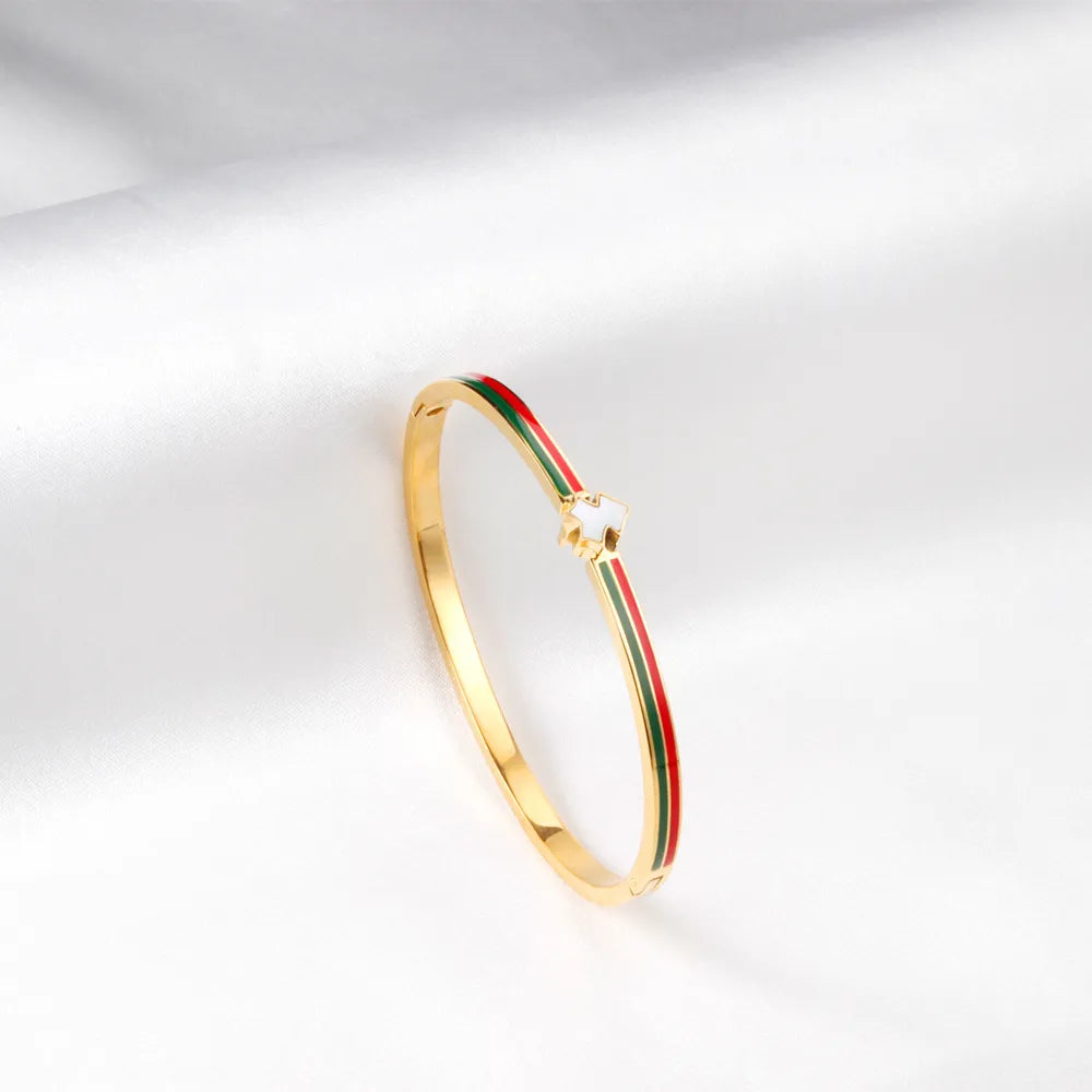 ✨ 18K Gold PVD 58x3.8mm Bangle Bracelet Wholesale (MOQ 12+) | Stainless Steel 🌍 | Hypoallergenic Cuff & Chain Bangles