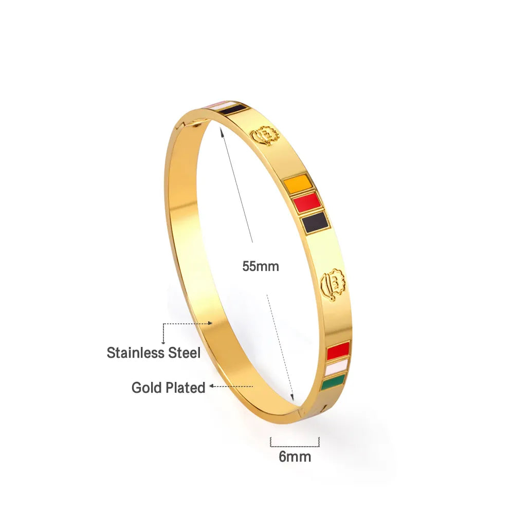 ✨ 18K Gold PVD 55x6mm Bangle Bracelet Wholesale (MOQ 12+) | Stainless Steel 🌍 | Hypoallergenic Cuff & Chain Bangles