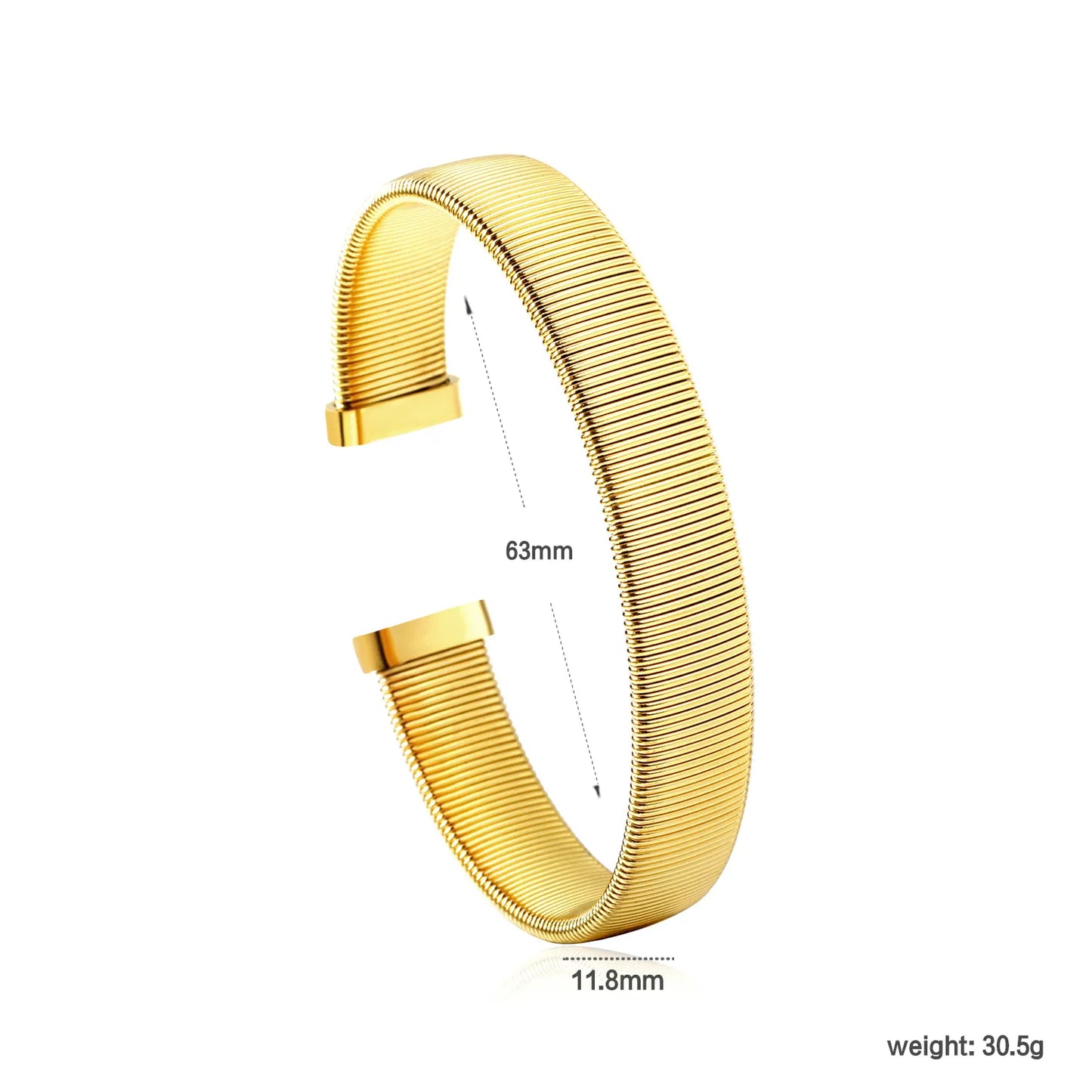✨ 63x11.8mm 18K Gold PVD & Silver Tone Bangle Bracelet Wholesale (MOQ 12+) | Stainless Steel 🌍 | Hypoallergenic Cuff & Chain Bangles