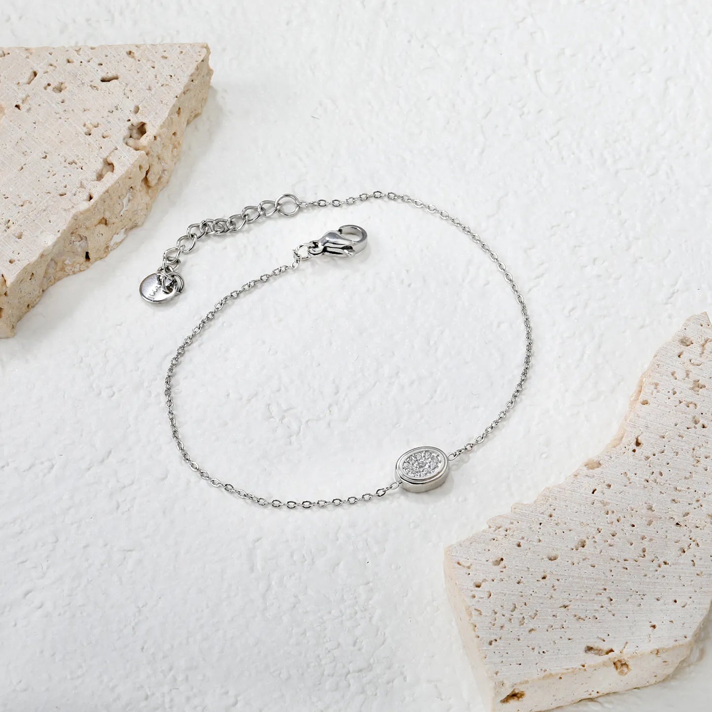 ✨ Wholesale Geometry Charm Bracelet | Mixed Steel Shapes | 21cm 🔗