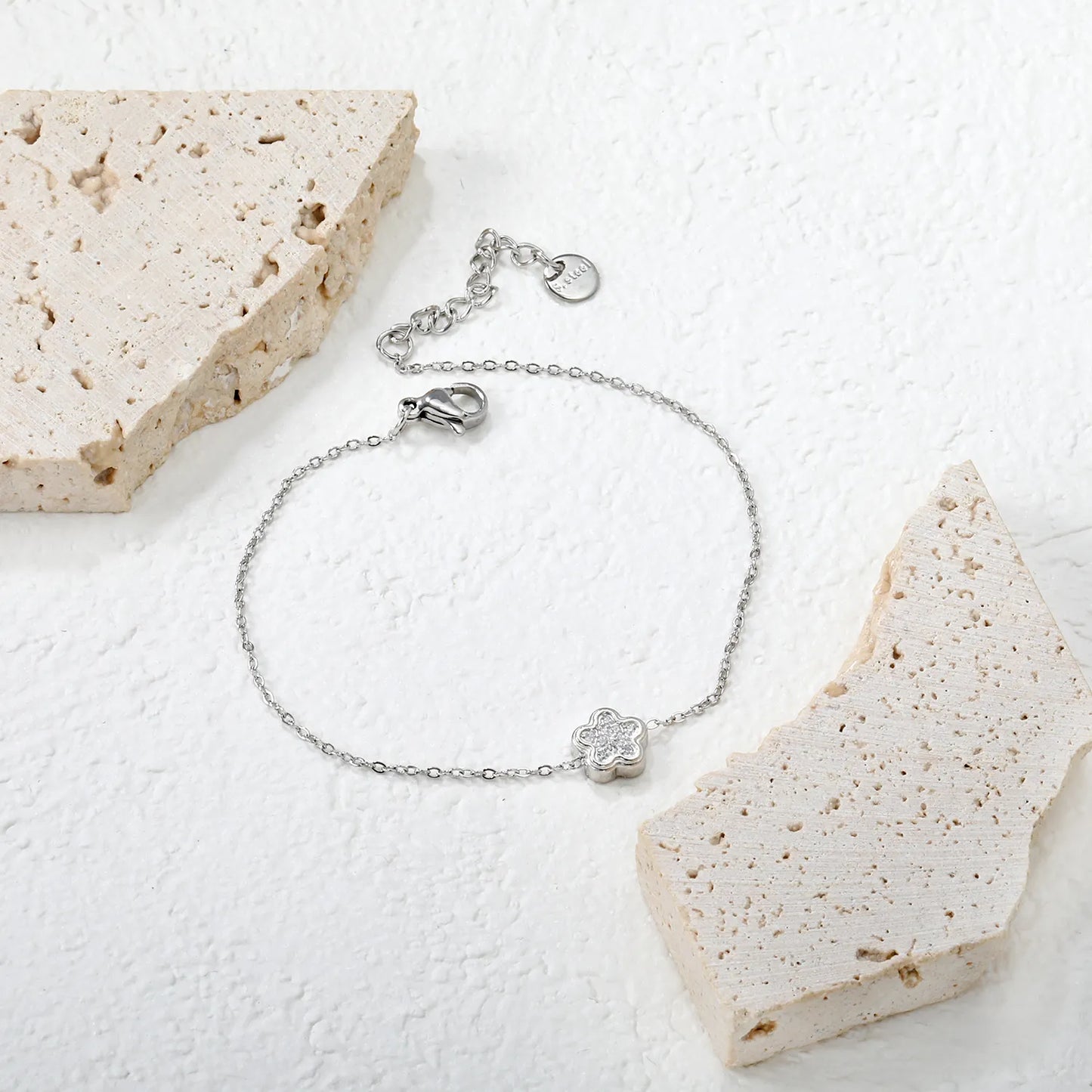 ✨ Wholesale Geometry Charm Bracelet | Mixed Steel Shapes | 21cm 🔗