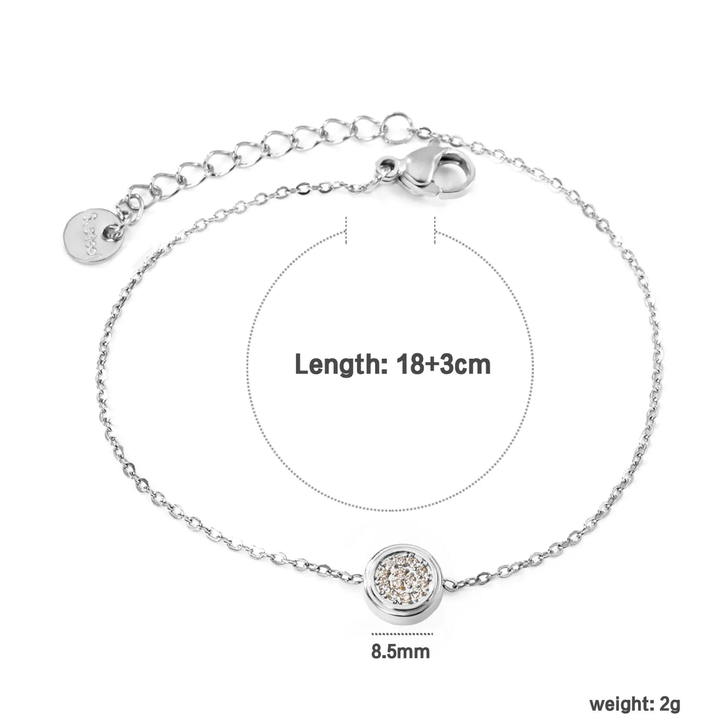 ✨ Wholesale Geometry Charm Bracelet | Mixed Steel Shapes | 21cm 🔗