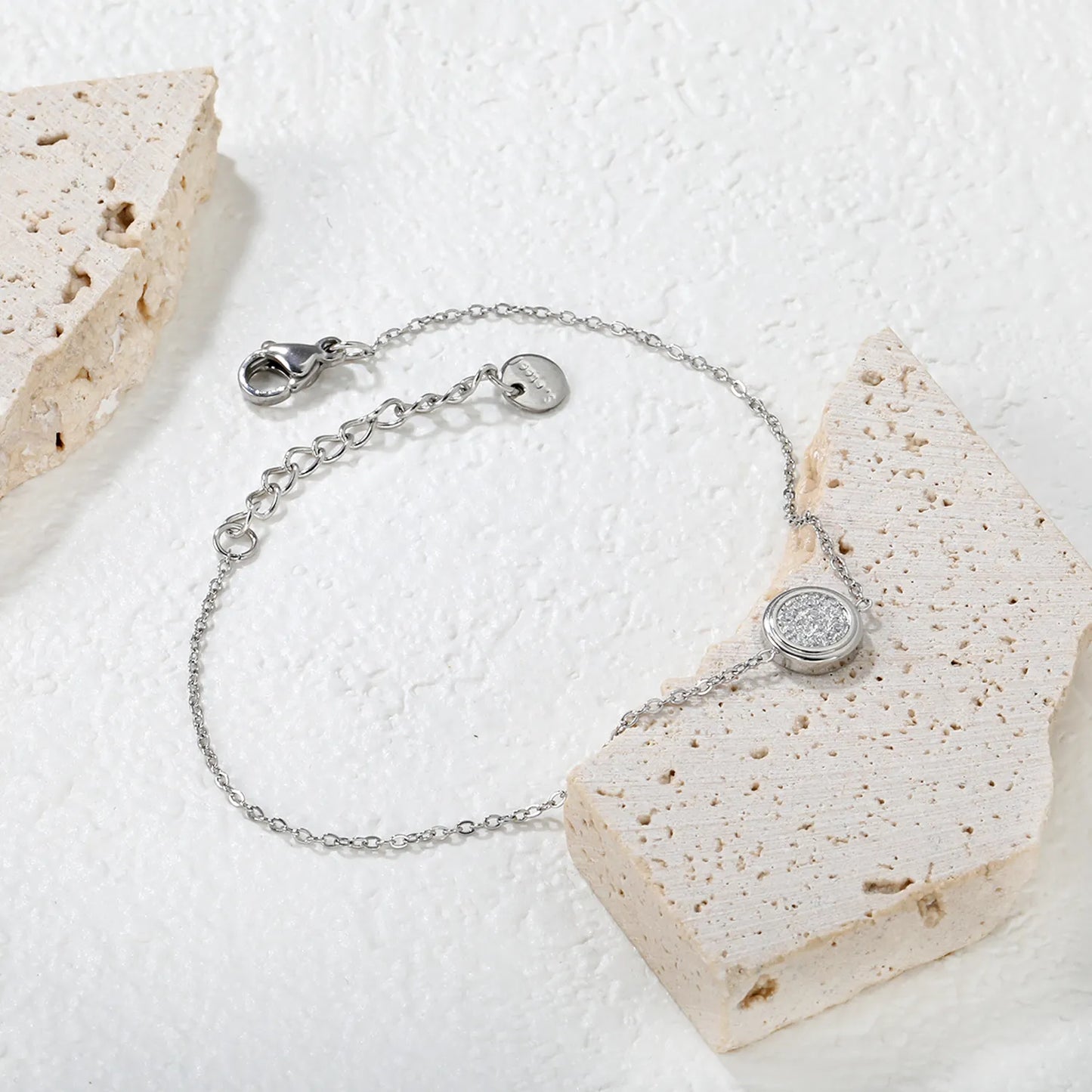 ✨ Wholesale Geometry Charm Bracelet | Mixed Steel Shapes | 21cm 🔗