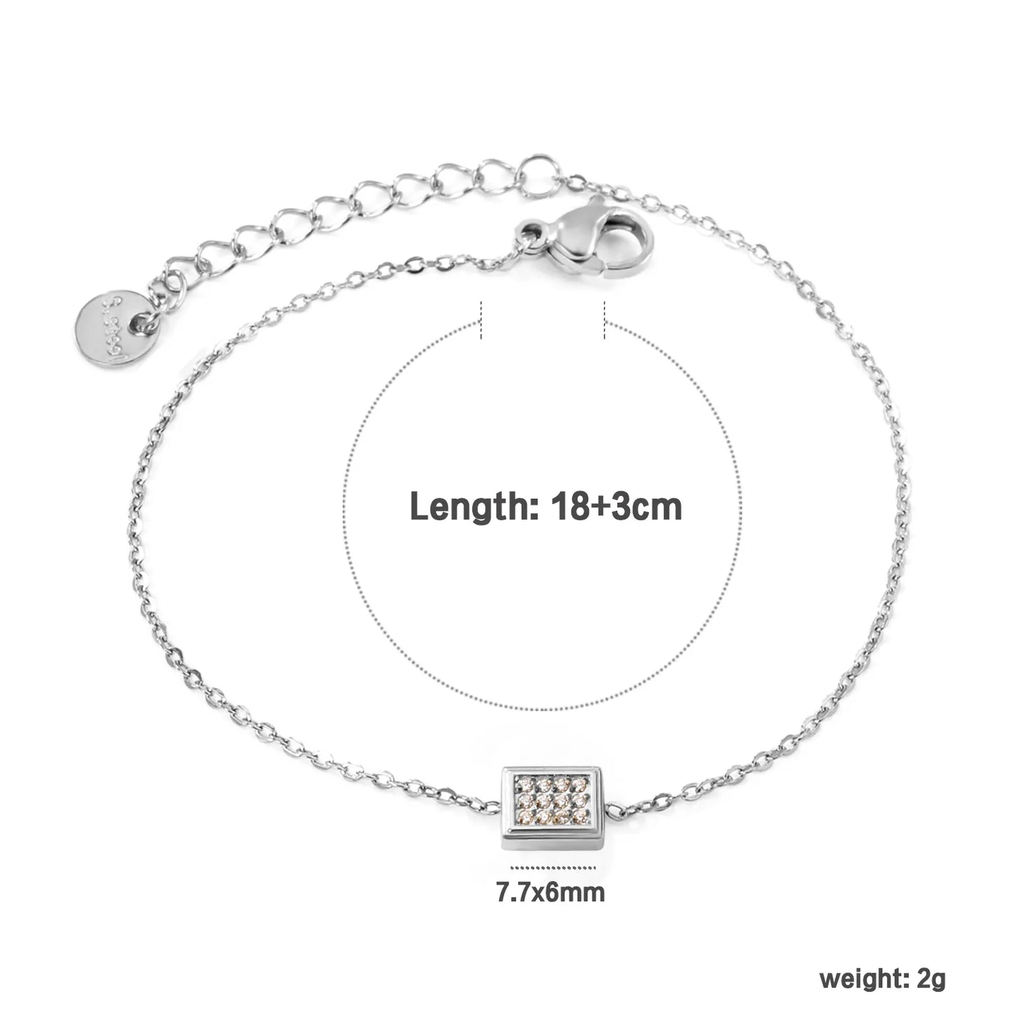 ✨ Wholesale Geometry Charm Bracelet | Mixed Steel Shapes | 21cm 🔗