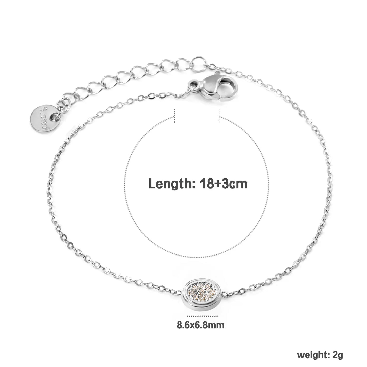 ✨ Wholesale Geometry Charm Bracelet | Mixed Steel Shapes | 21cm 🔗