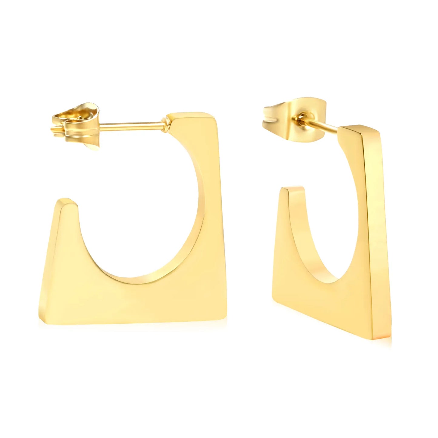 ✨Wholesale Gold Geometric Earrings: 2.3x20.6mm Smooth Minimalist Hoops | Stainless Steel Lightweight Bulk Jewelry
