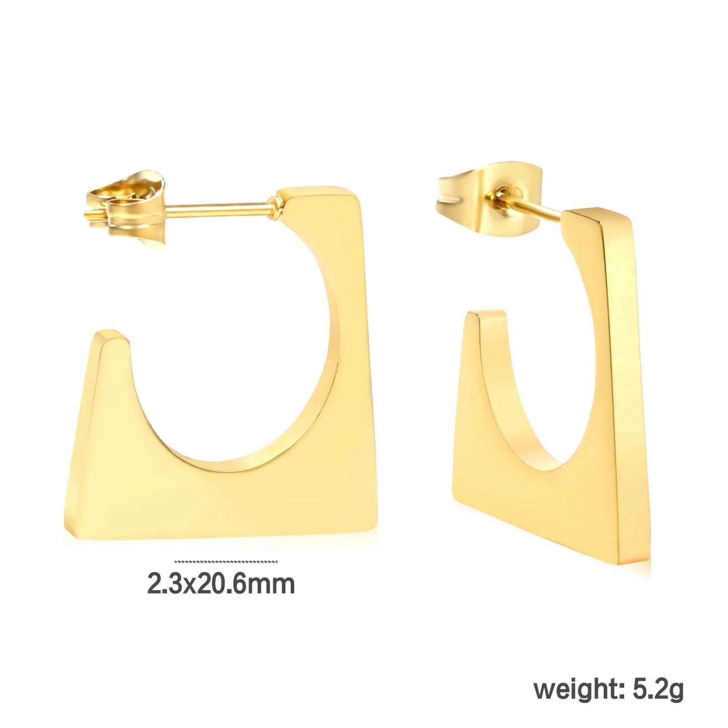 ✨Wholesale Gold Geometric Earrings: 2.3x20.6mm Smooth Minimalist Hoops | Stainless Steel Lightweight Bulk Jewelry