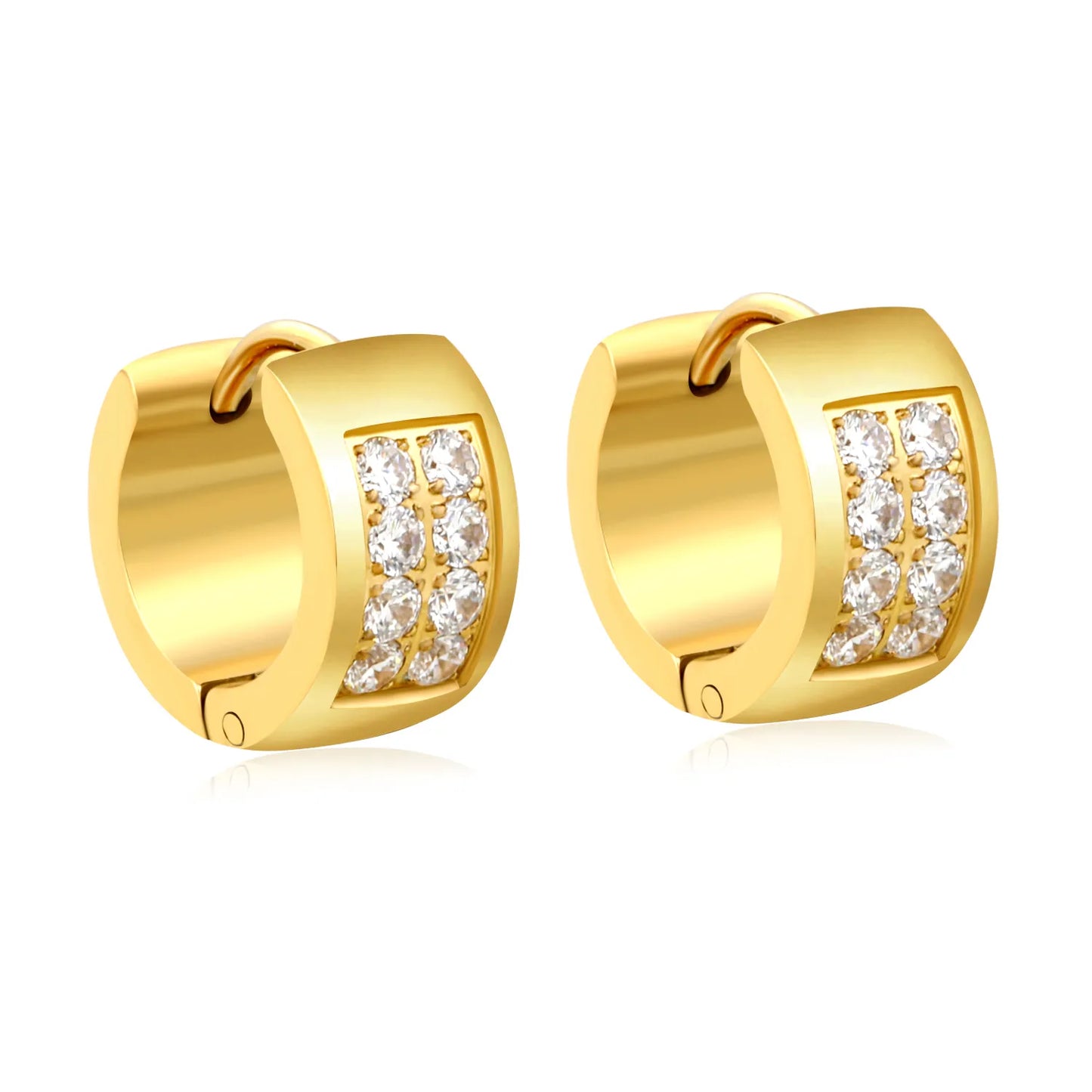 ✨ Wholesale 7pcs 13mm CNC Ball Ear Clips | White Zircon Gold