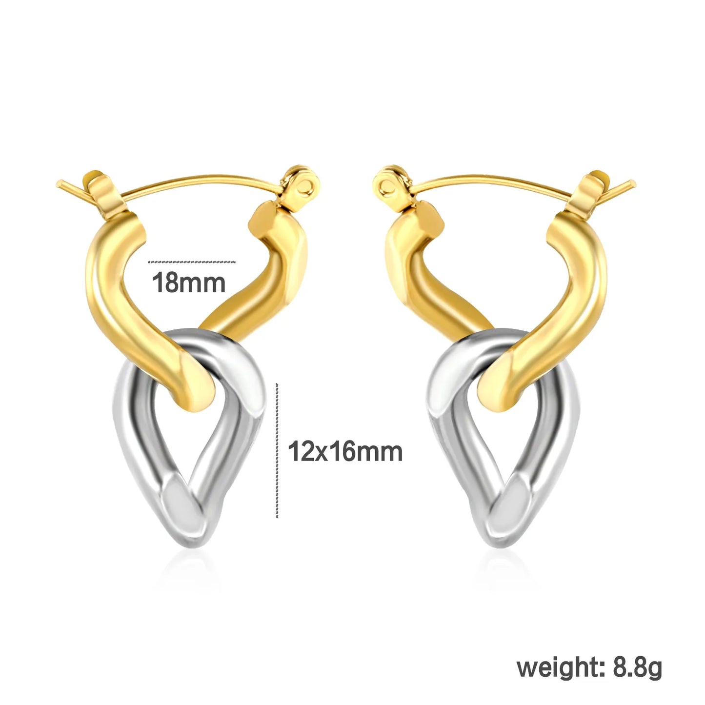 ✨ Wholesale 18mm Chain Earring Backs | 3.0mm Two-Tone Steel/Gold Clasps