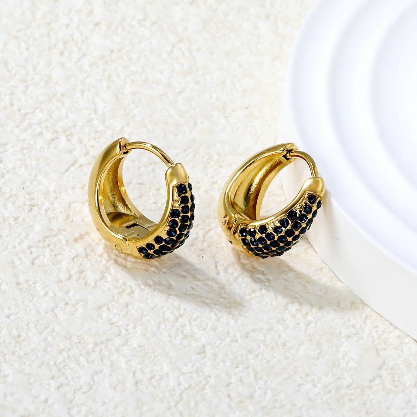 🌈 ✨Wholesale 15.6mm Zircon Ear Clips | 5 Colors Steel/Gold Non-Piercing